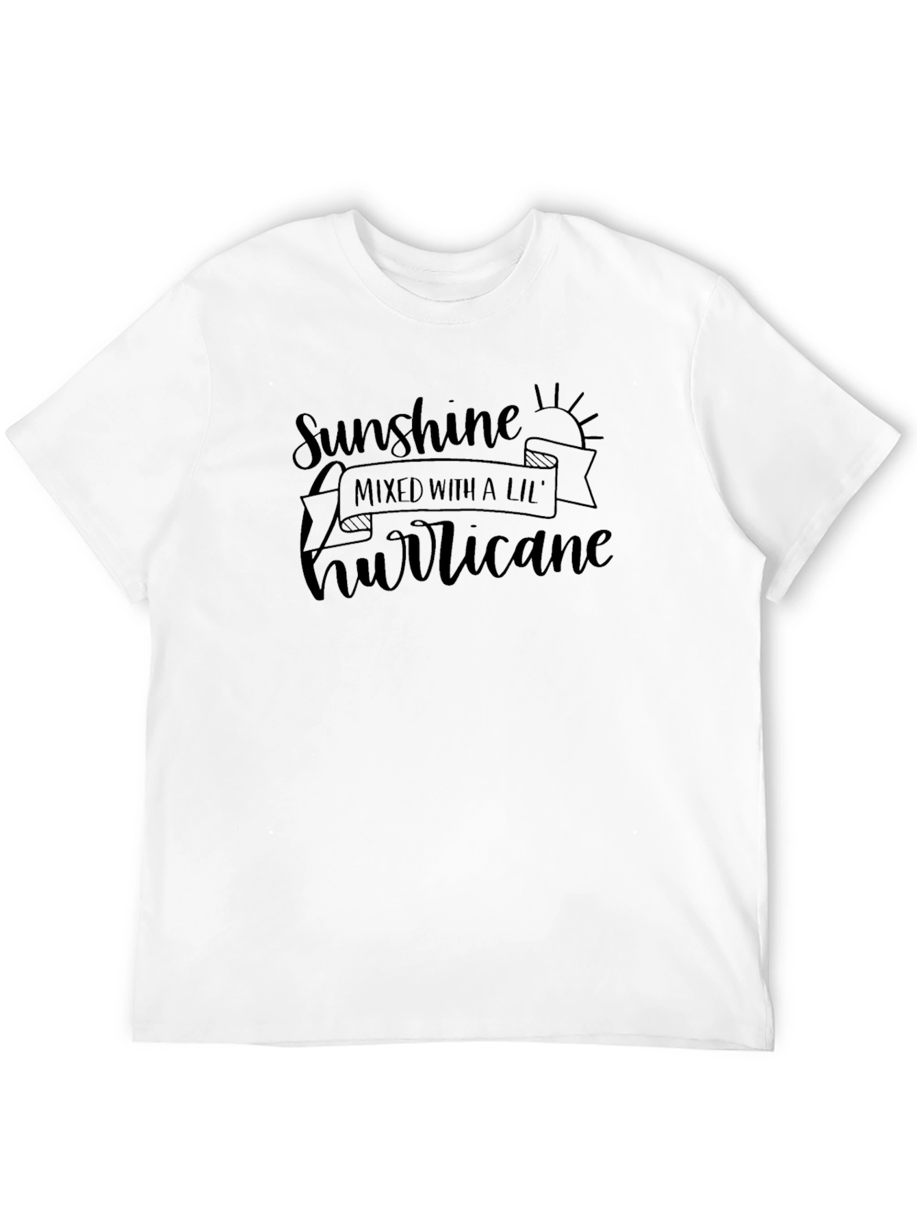 Sunshine Mixed With a Lil Hurricane Black T-Shirt