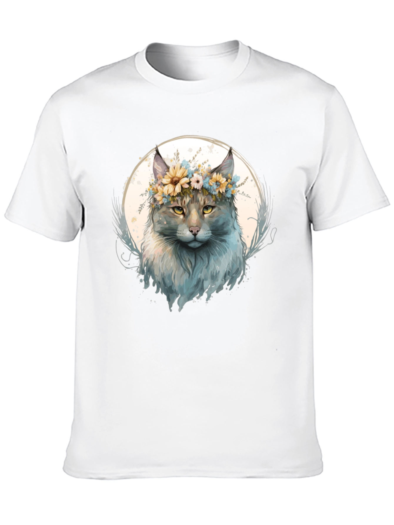 Floral Cat Graphic T-Shirt - Stylish & Unique