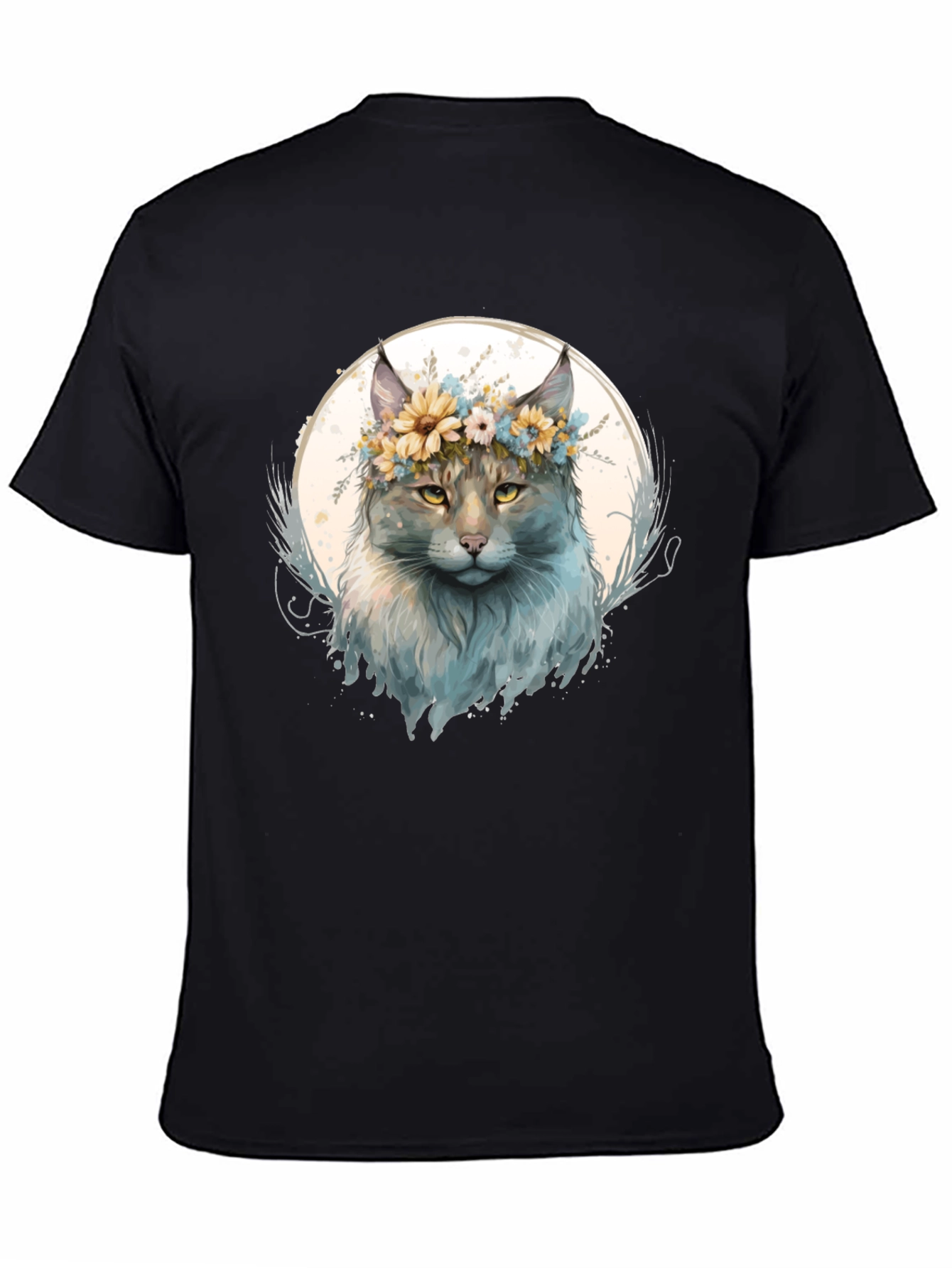 Floral Cat Graphic T-Shirt - Stylish & Unique