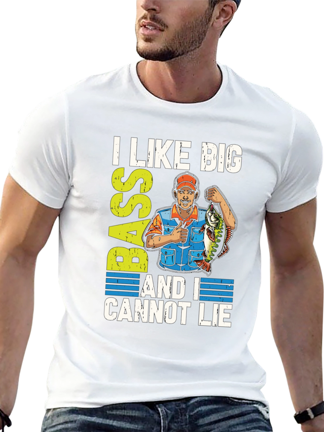 I Like Big Bass Funny Fishing T-Shirt