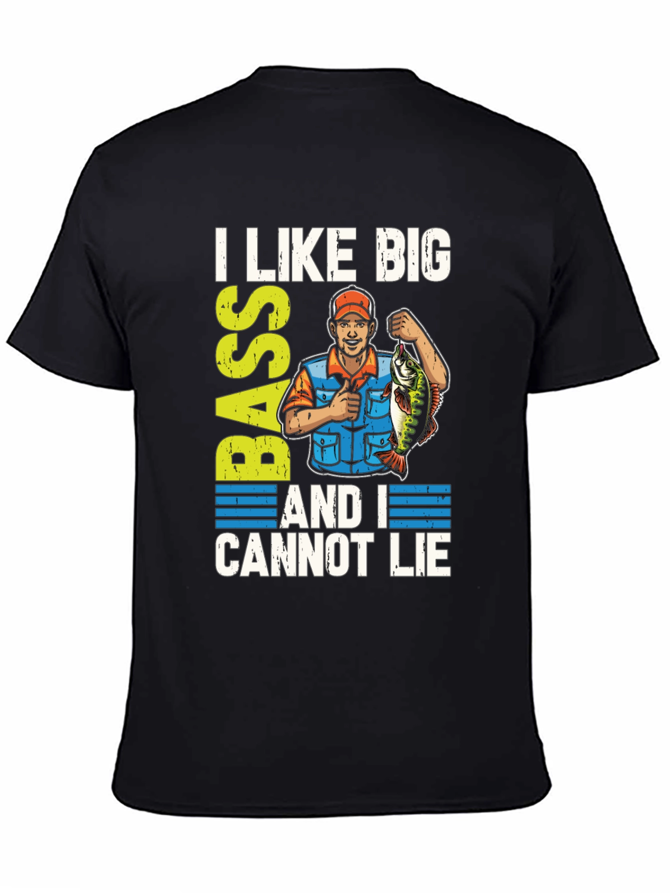 I Like Big Bass Funny Fishing T-Shirt