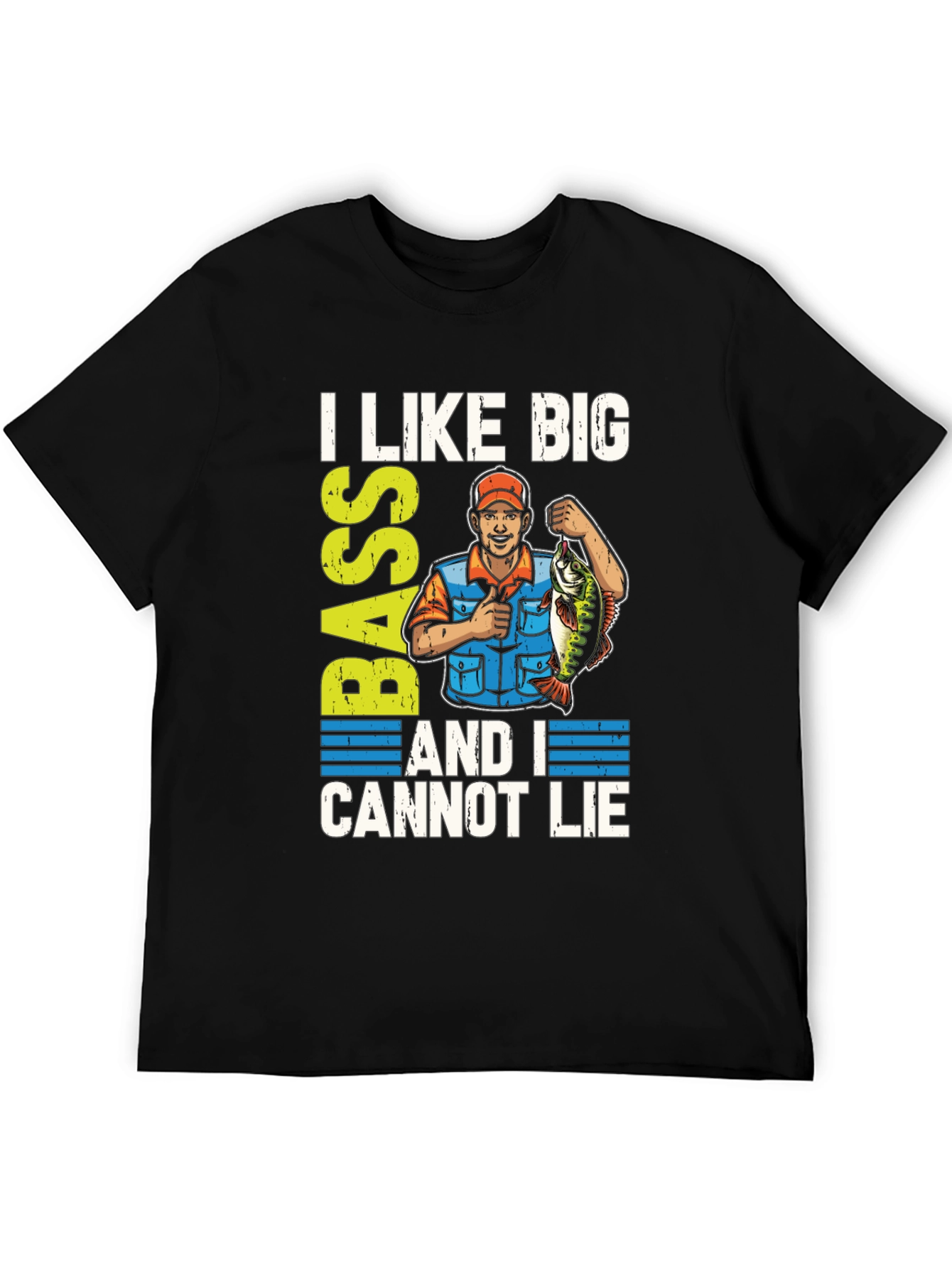 I Like Big Bass Funny Fishing T-Shirt