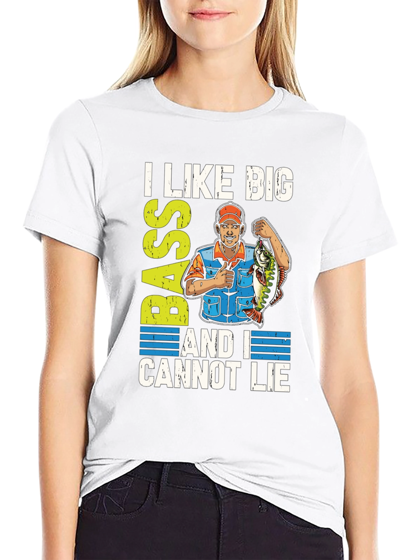 I Like Big Bass Funny Fishing T-Shirt