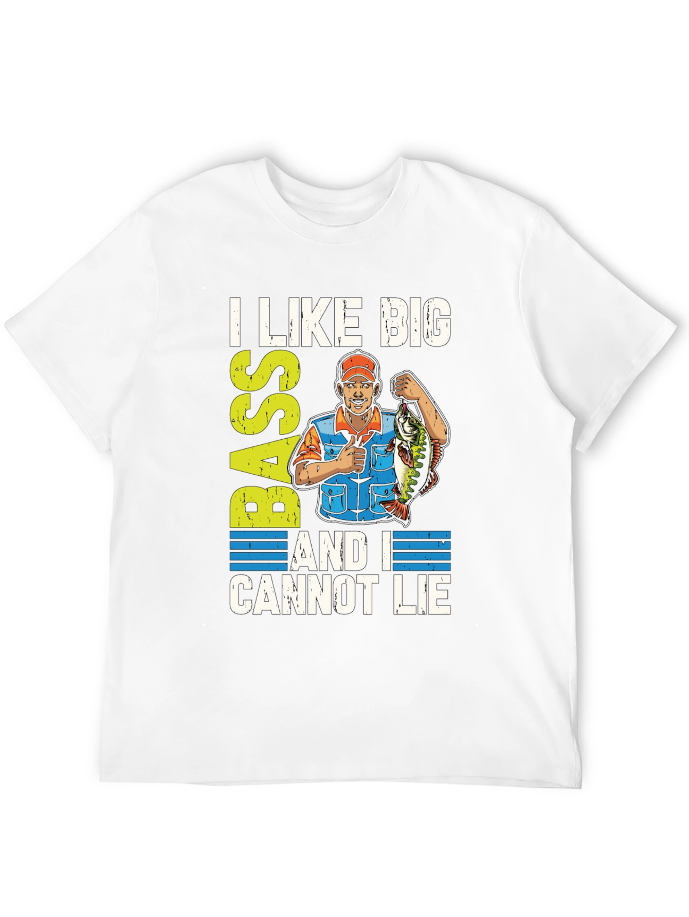 I Like Big Bass Funny Fishing T-Shirt
