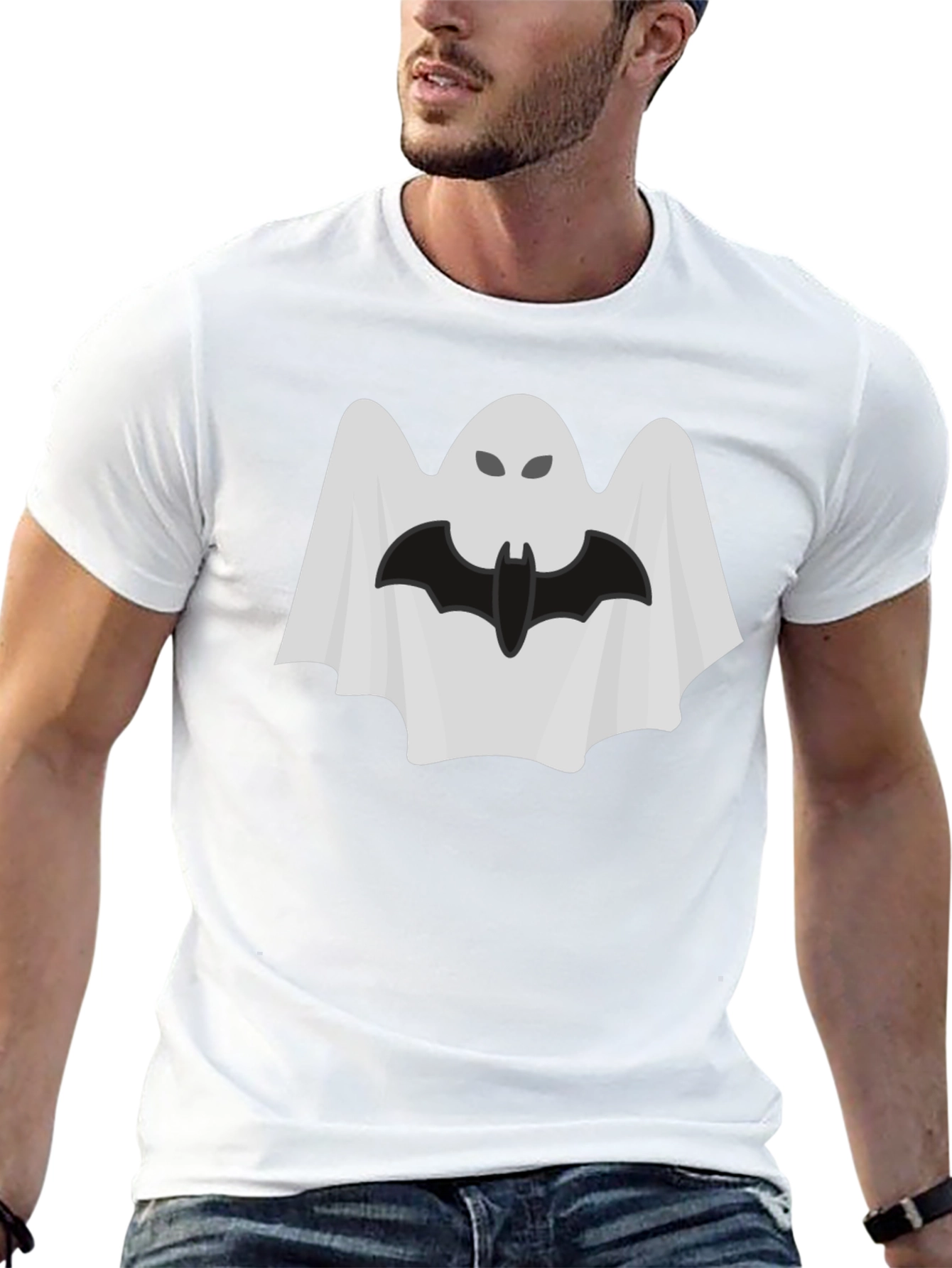Spooky Ghost Bat T-Shirt - Halloween Tee