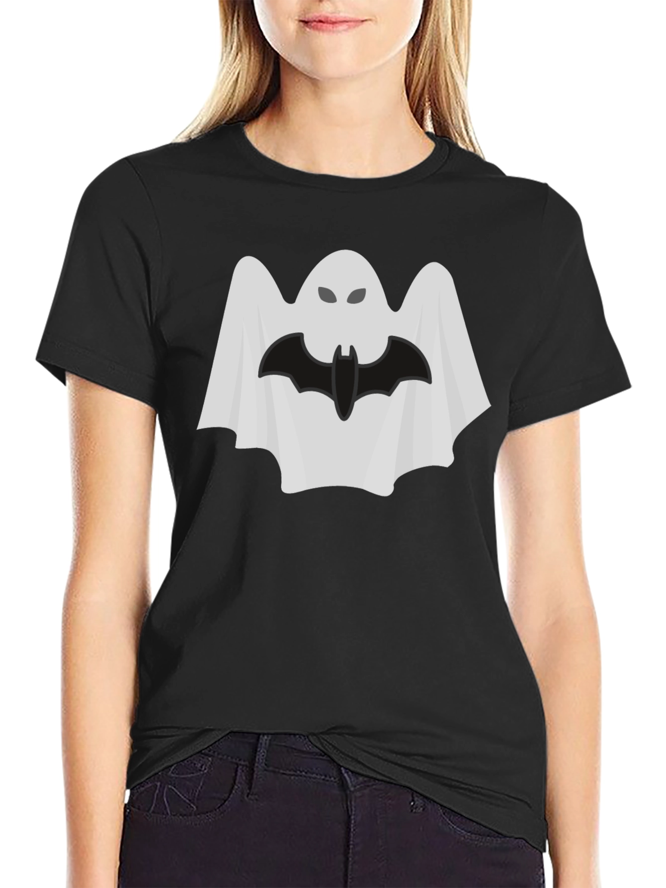 Spooky Ghost Bat T-Shirt - Halloween Tee