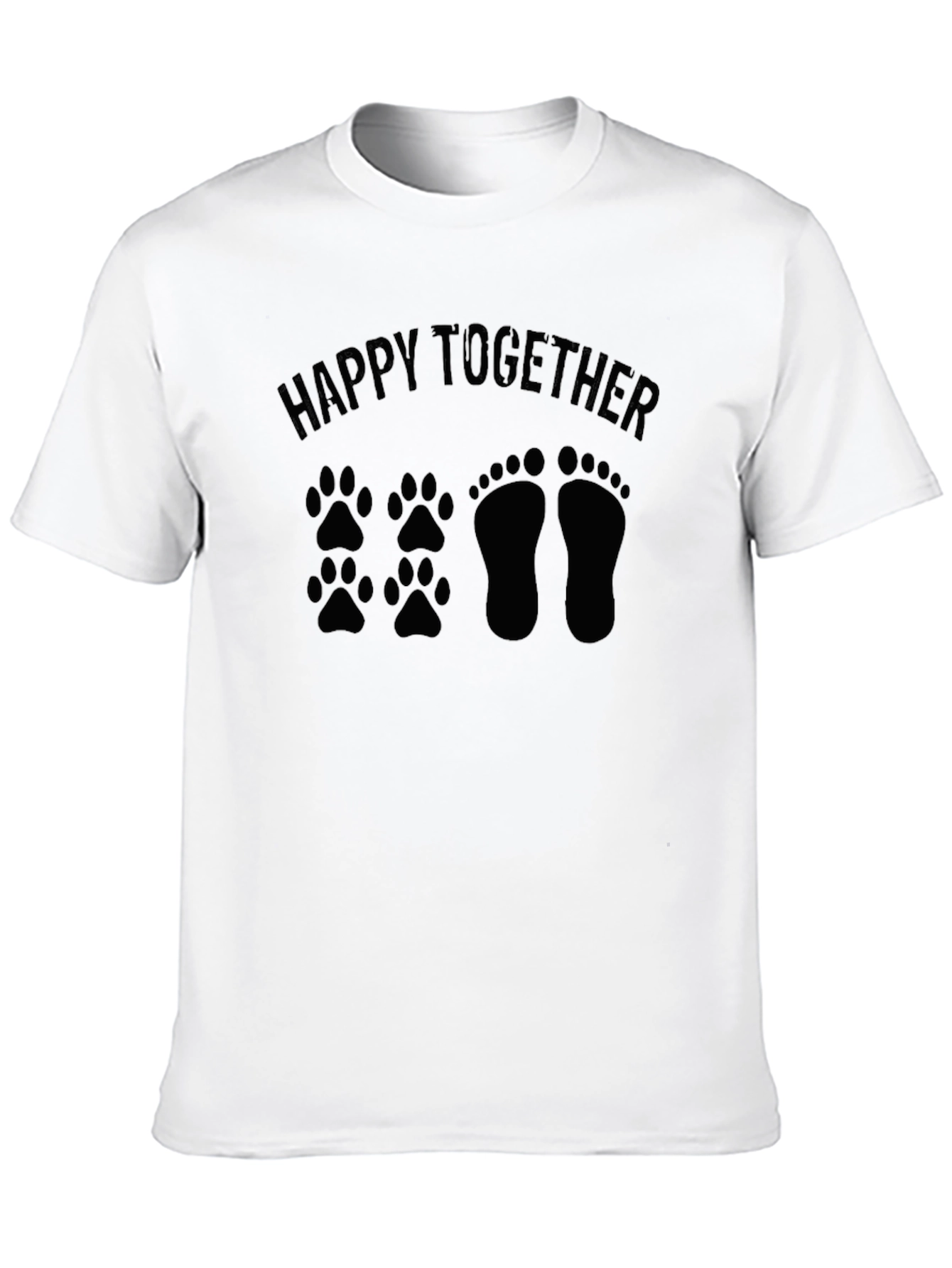 Happy Together Pet Paw & Human Footprint T-Shirt