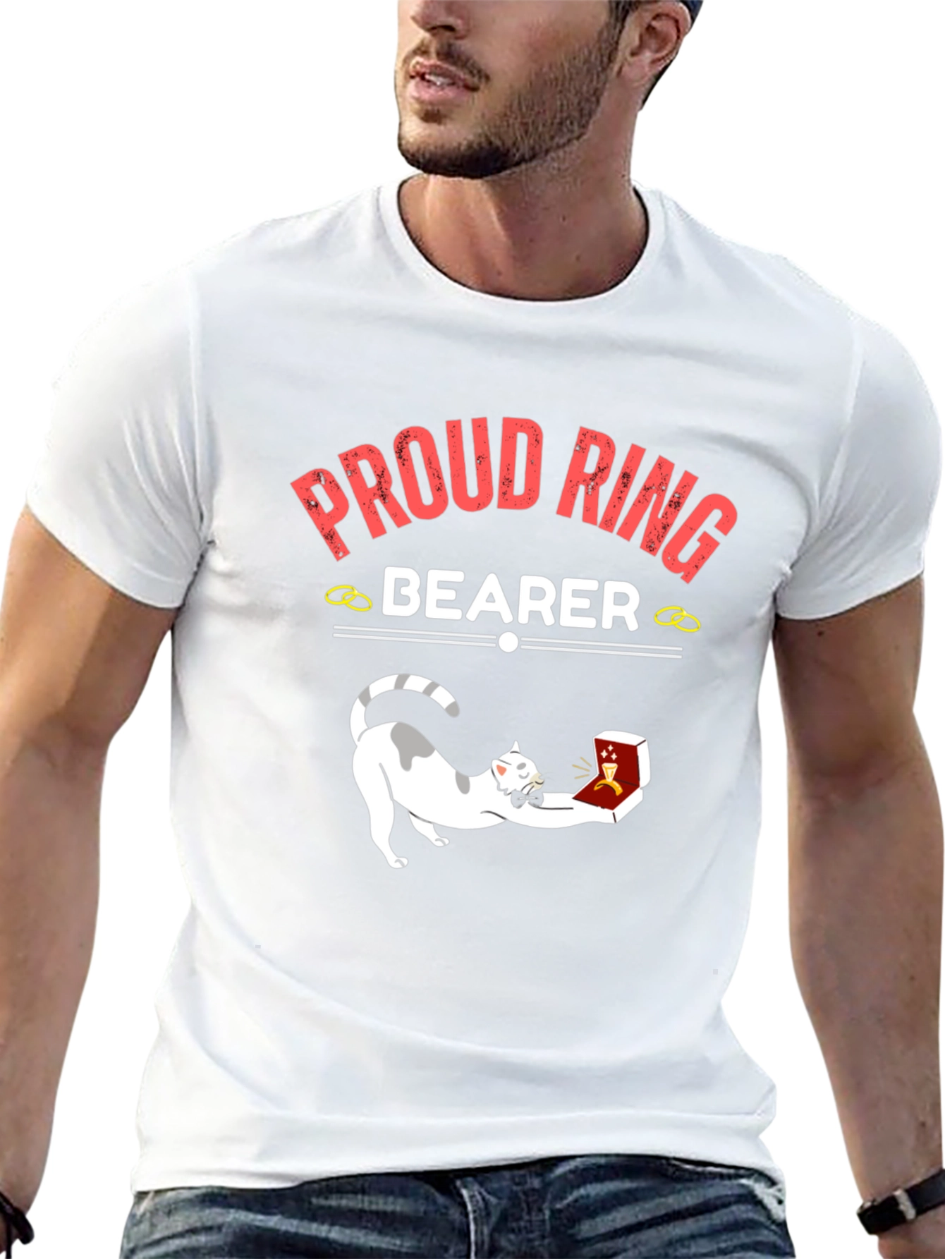 Proud Ring Bearer Cat T-Shirt - Wedding Humor