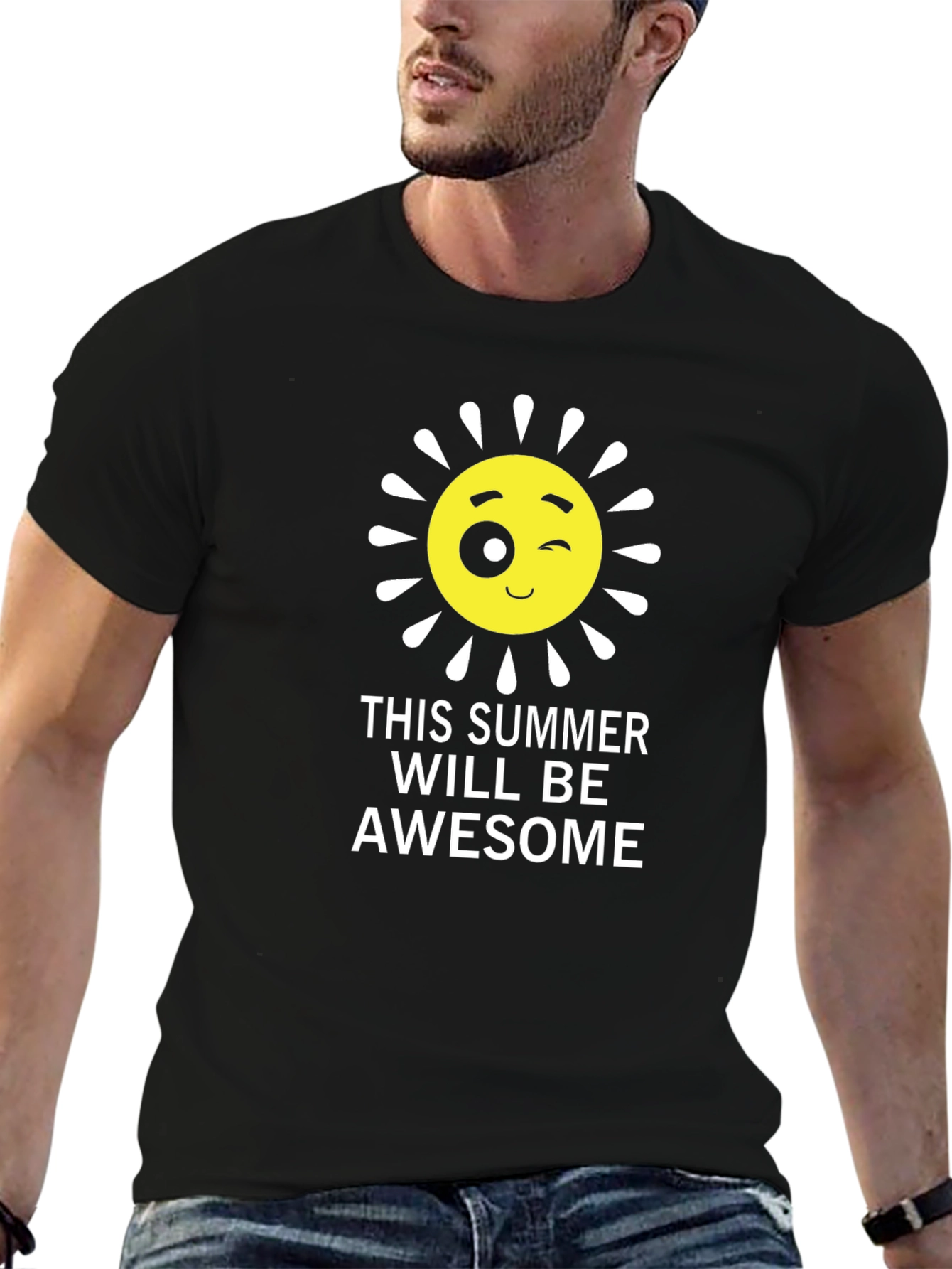 Summer Fun Graphic T-Shirt - Black