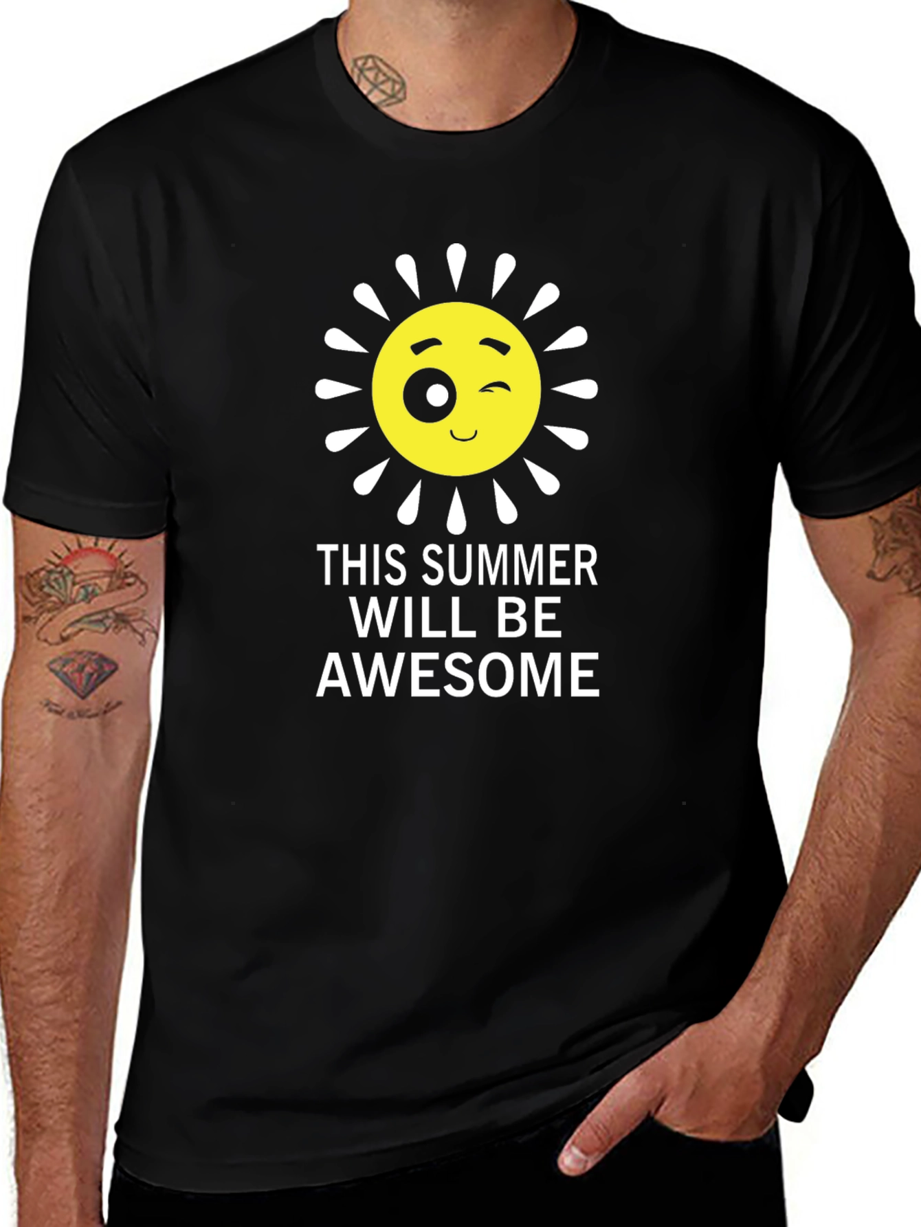 Summer Fun Graphic T-Shirt - Black