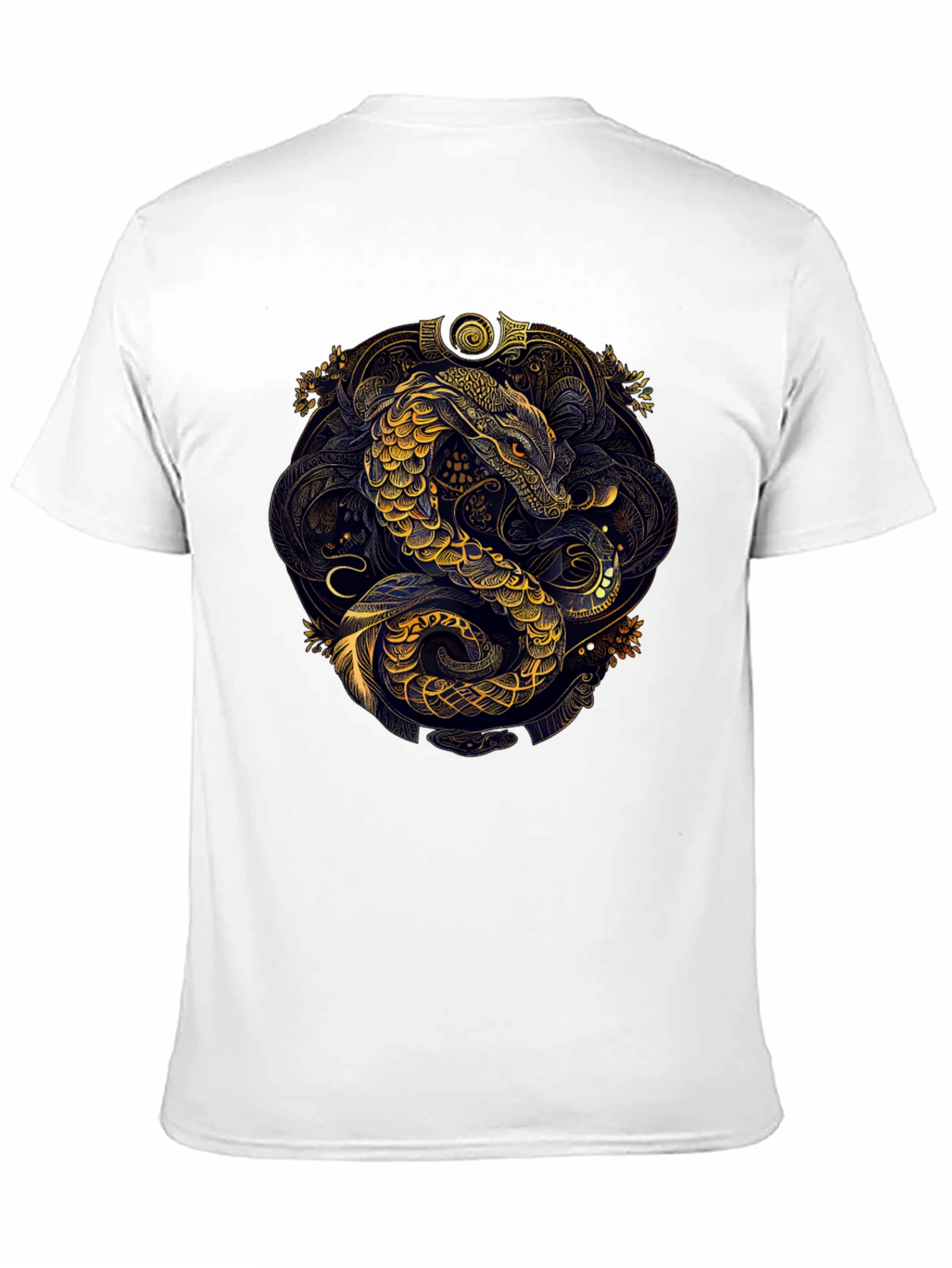 Golden Serpent Graphic Black Tee