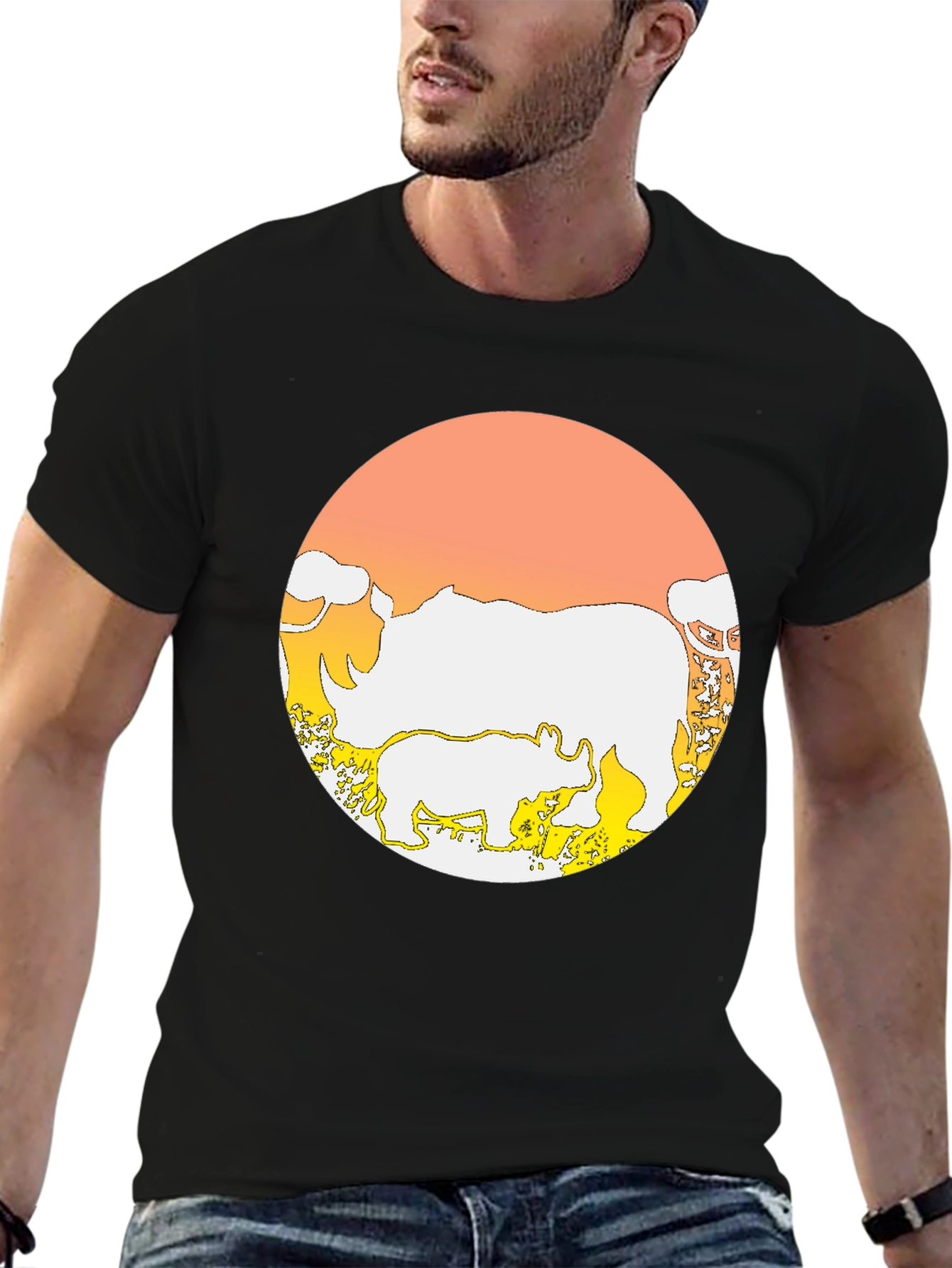 Rhino Graphic Tee - Mens Black T-Shirt