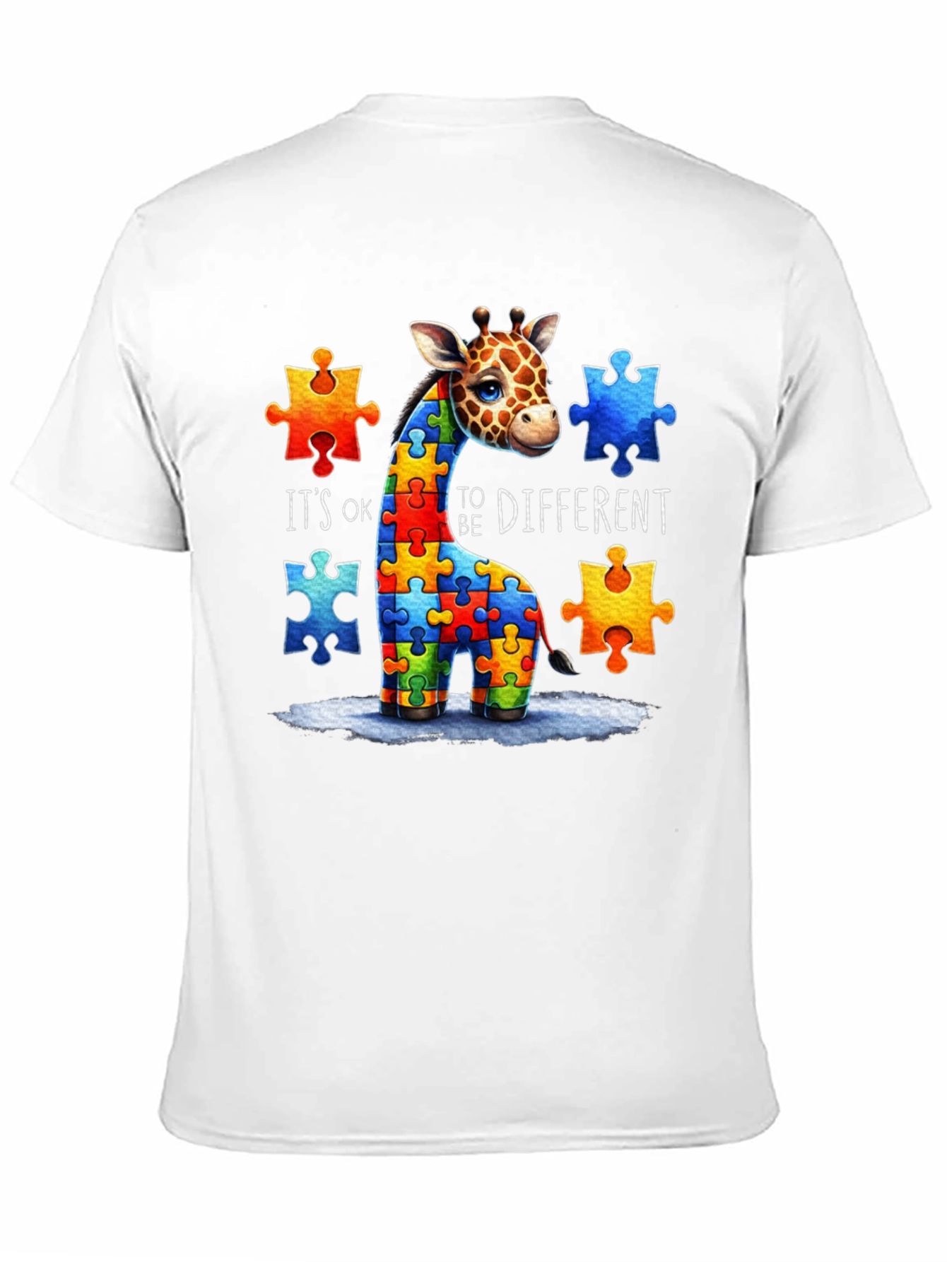 Autism Awareness Giraffe Puzzle T-Shirt