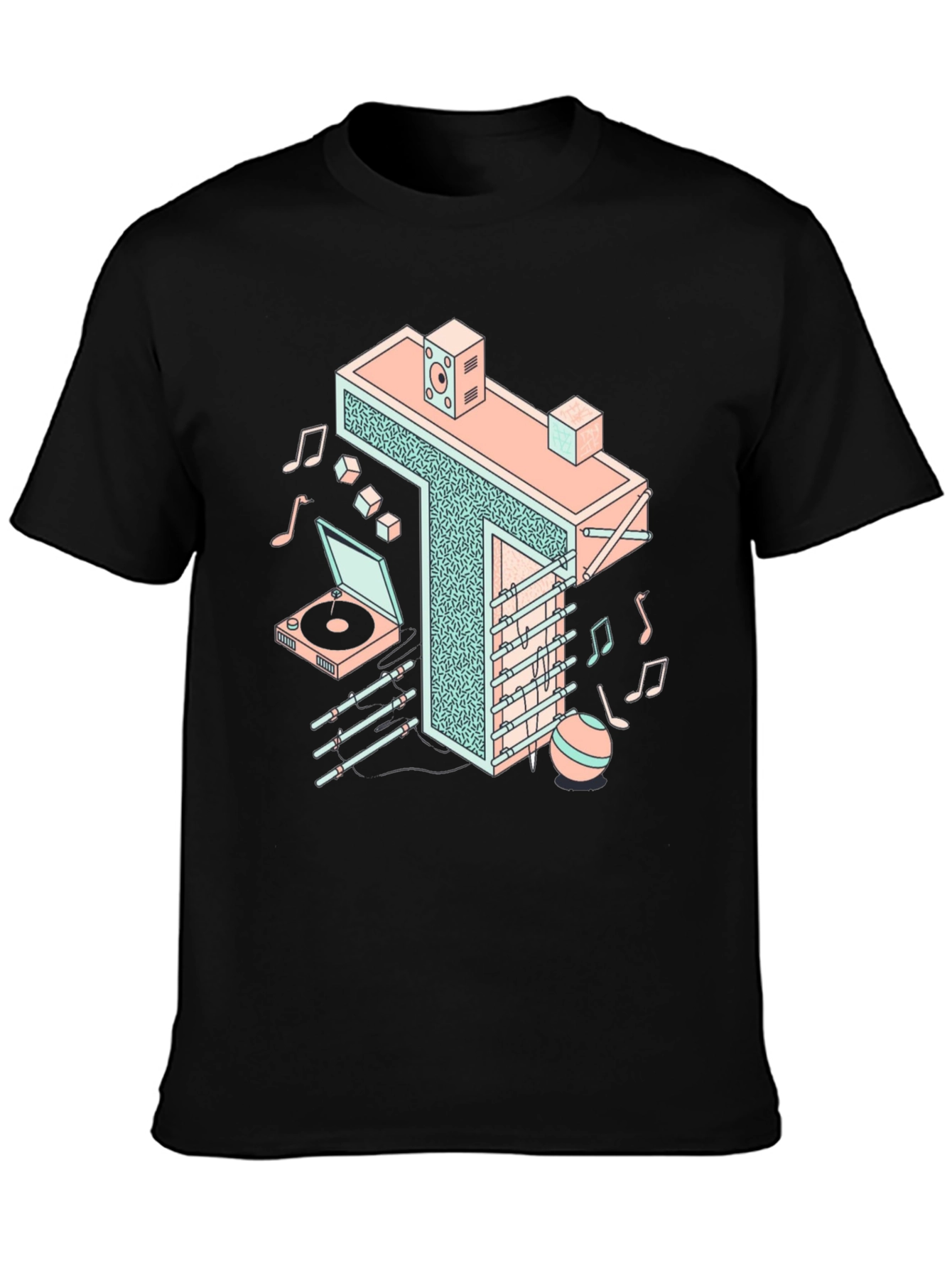 Retro Isometric Music T-Shirt