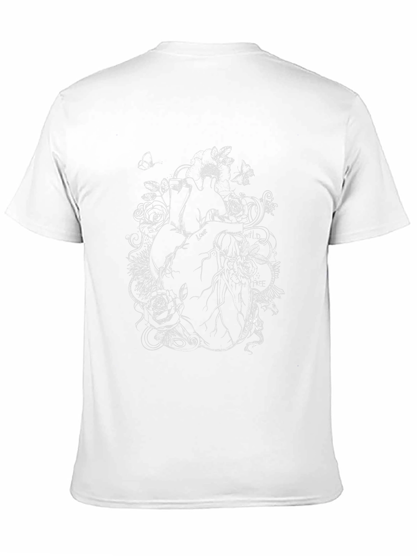 Anatomical Heart & Roses Graphic T-Shirt