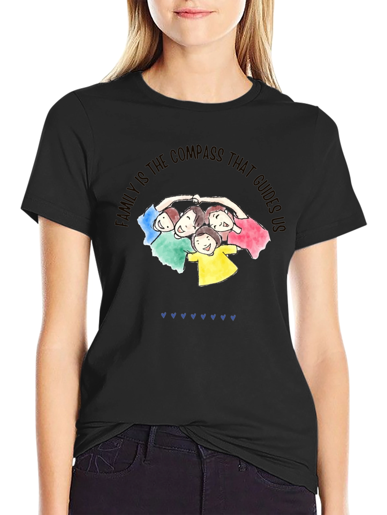 Family Compass Graphic Tee - Unisex Cotton Blend