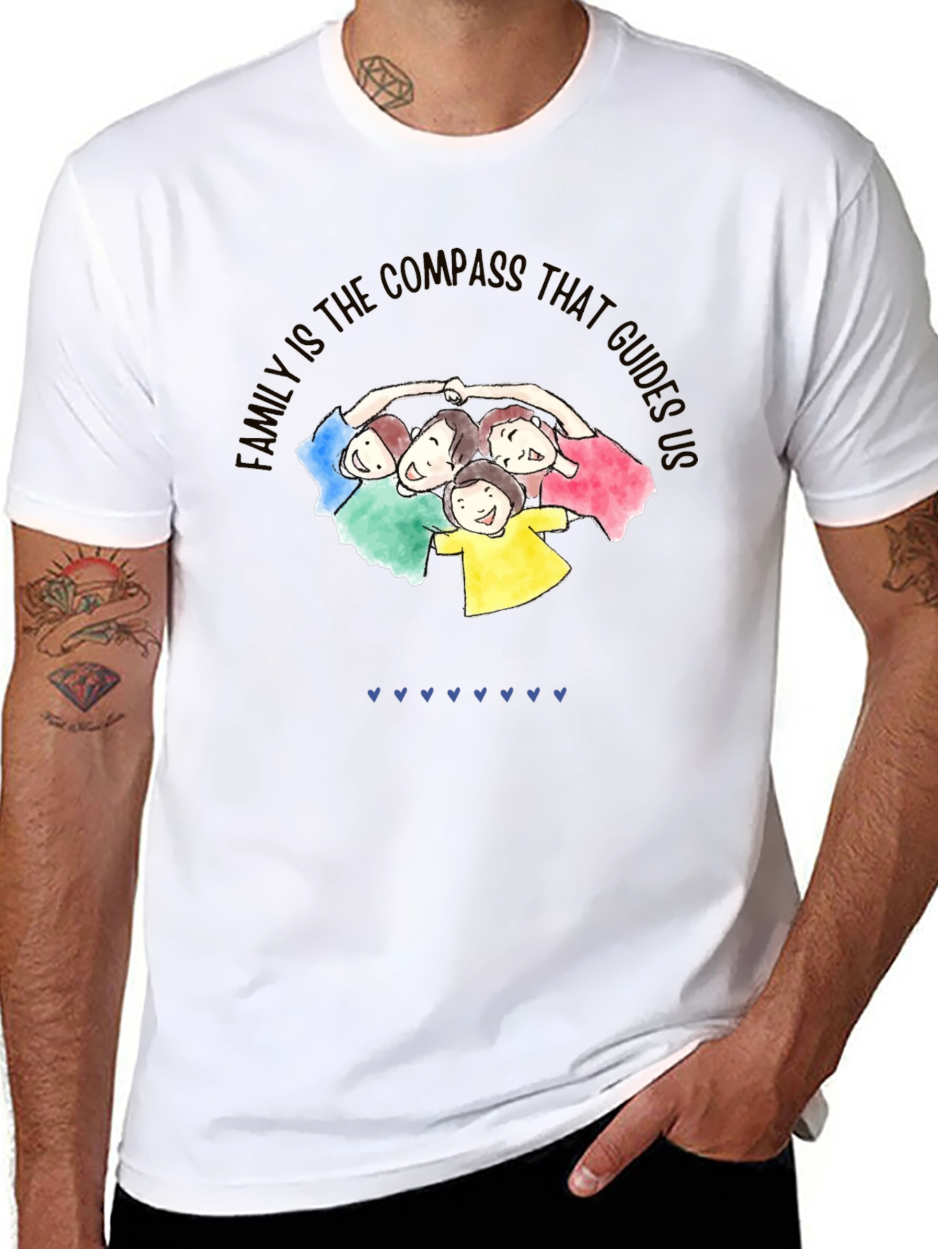 Family Compass Graphic Tee - Unisex Cotton Blend