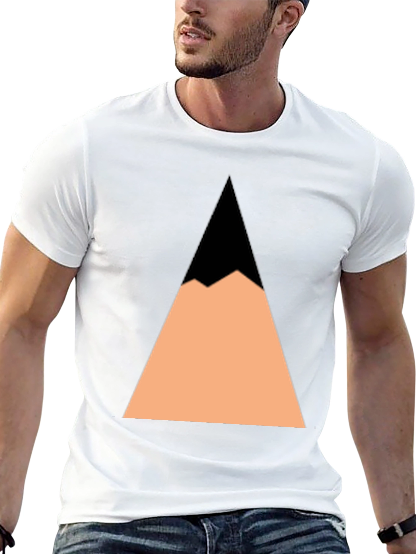 Geometric Mountain Peak Black T-Shirt