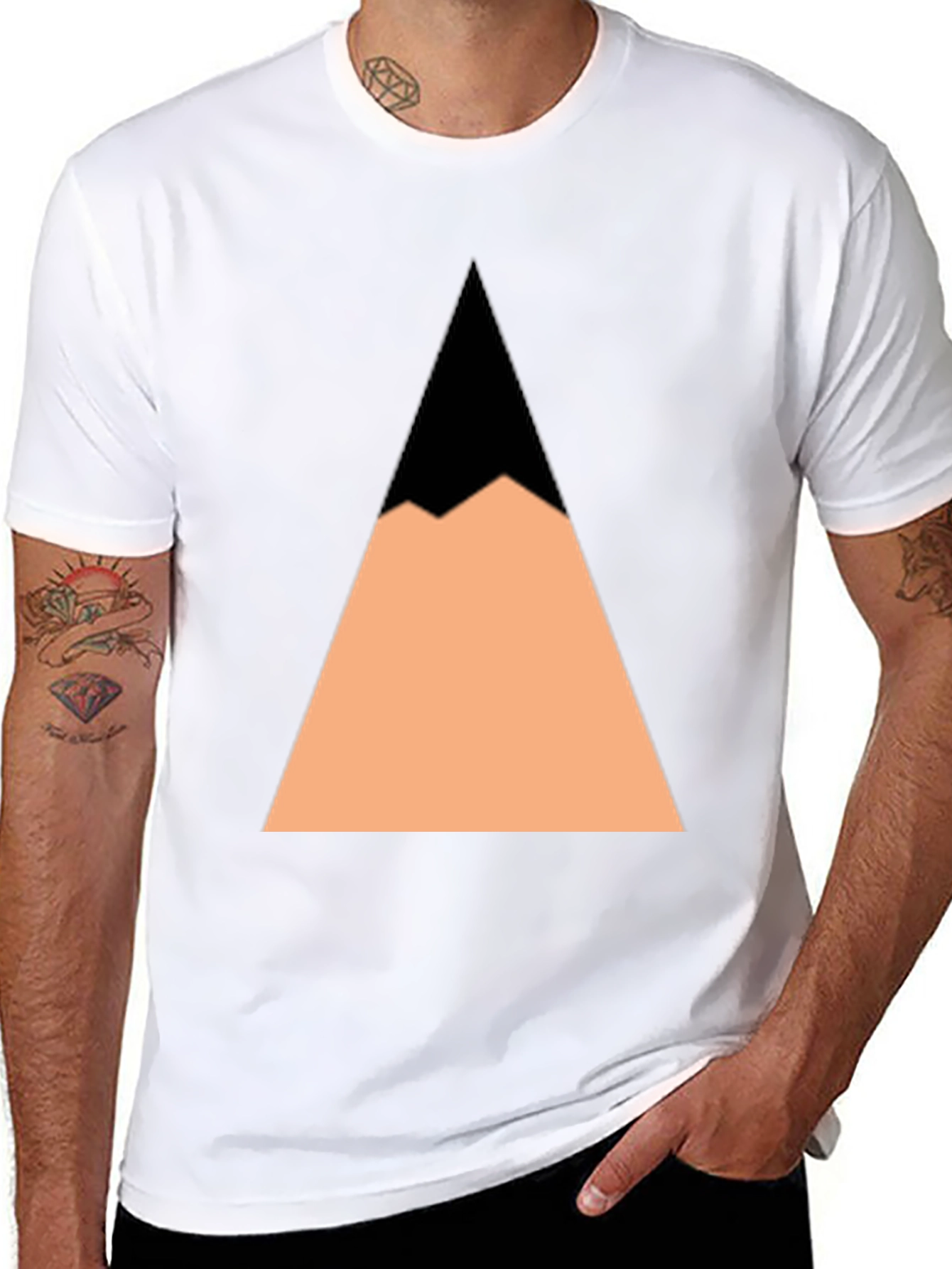 Geometric Mountain Peak Black T-Shirt