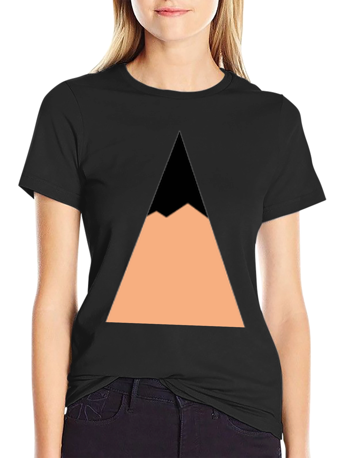 Geometric Mountain Peak Black T-Shirt