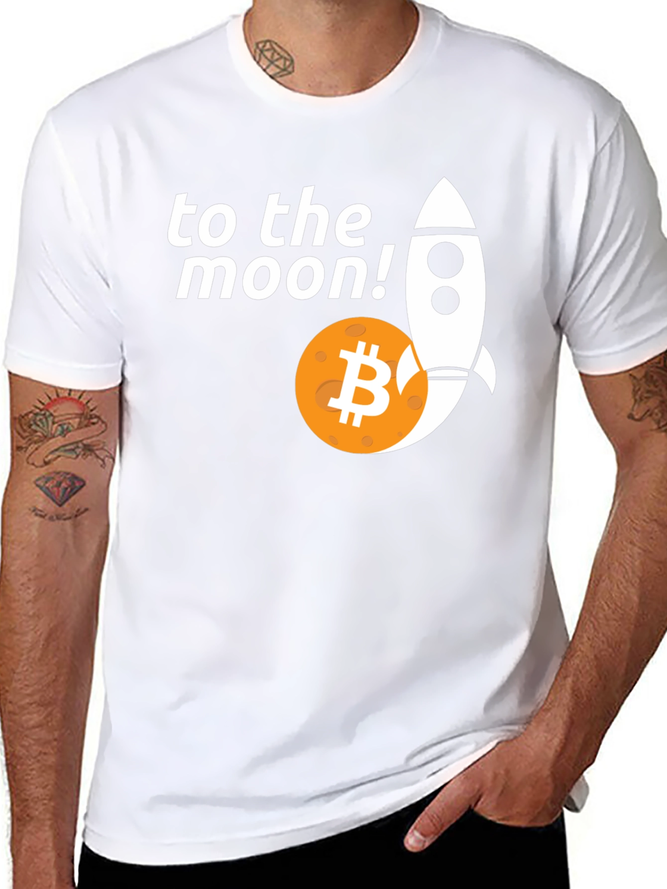 Bitcoin To The Moon T-Shirt - Crypto Rocket Tee