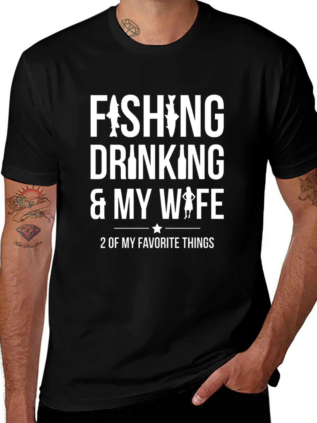 Funny Fishing Drinking & Wife T-Shirt