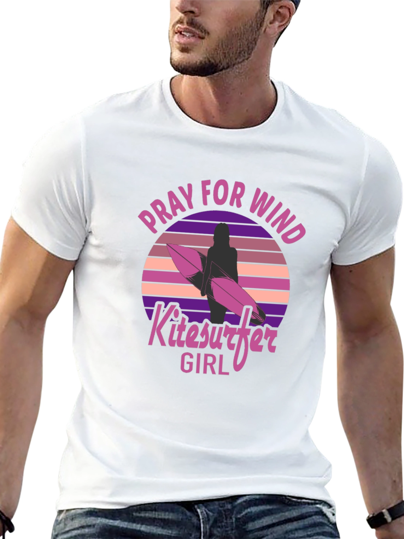 Pray for Wind Kitesurfer Girl T-Shirt