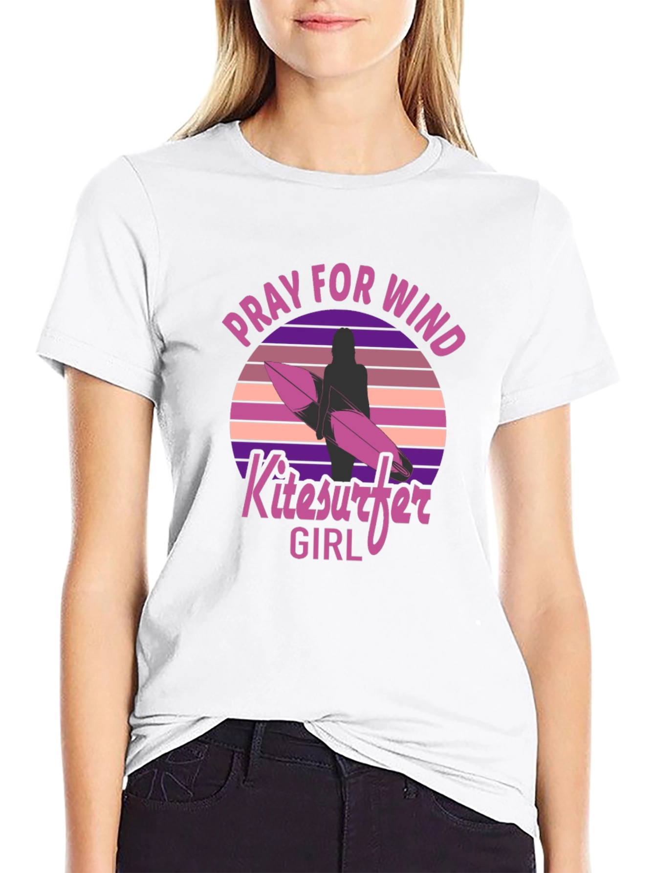 Pray for Wind Kitesurfer Girl T-Shirt