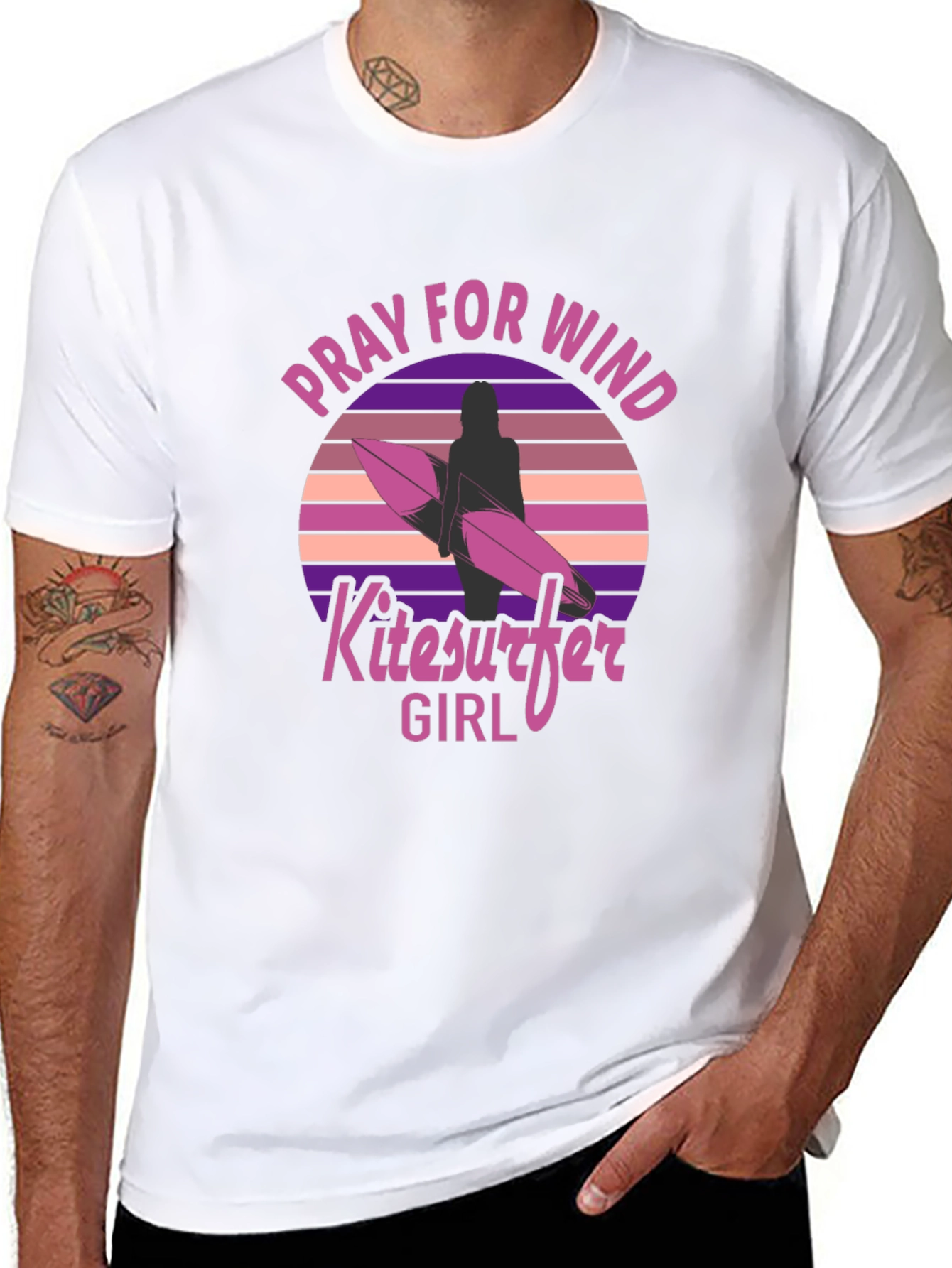 Pray for Wind Kitesurfer Girl T-Shirt