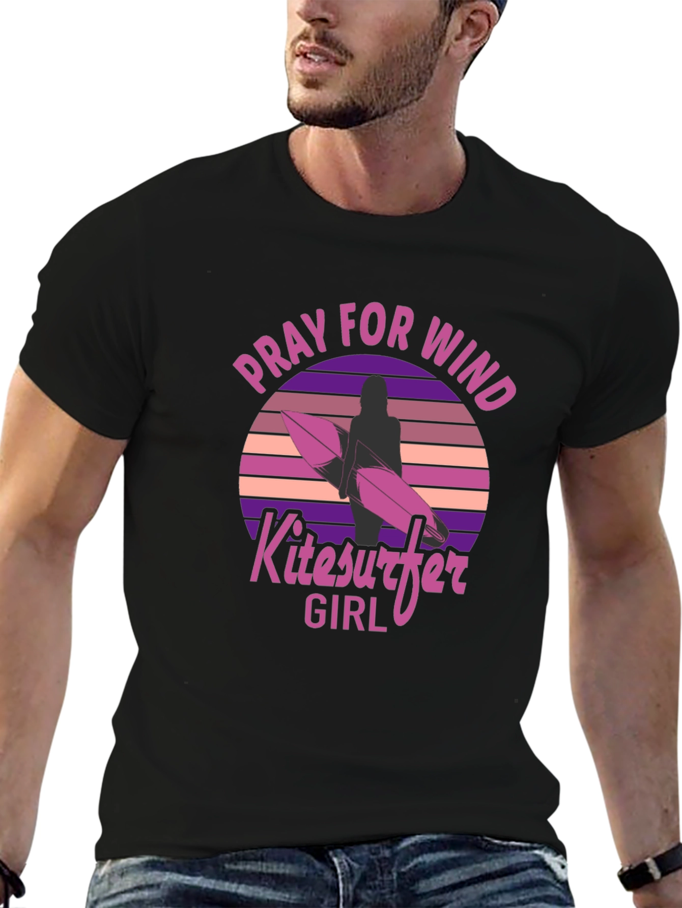 Pray for Wind Kitesurfer Girl T-Shirt