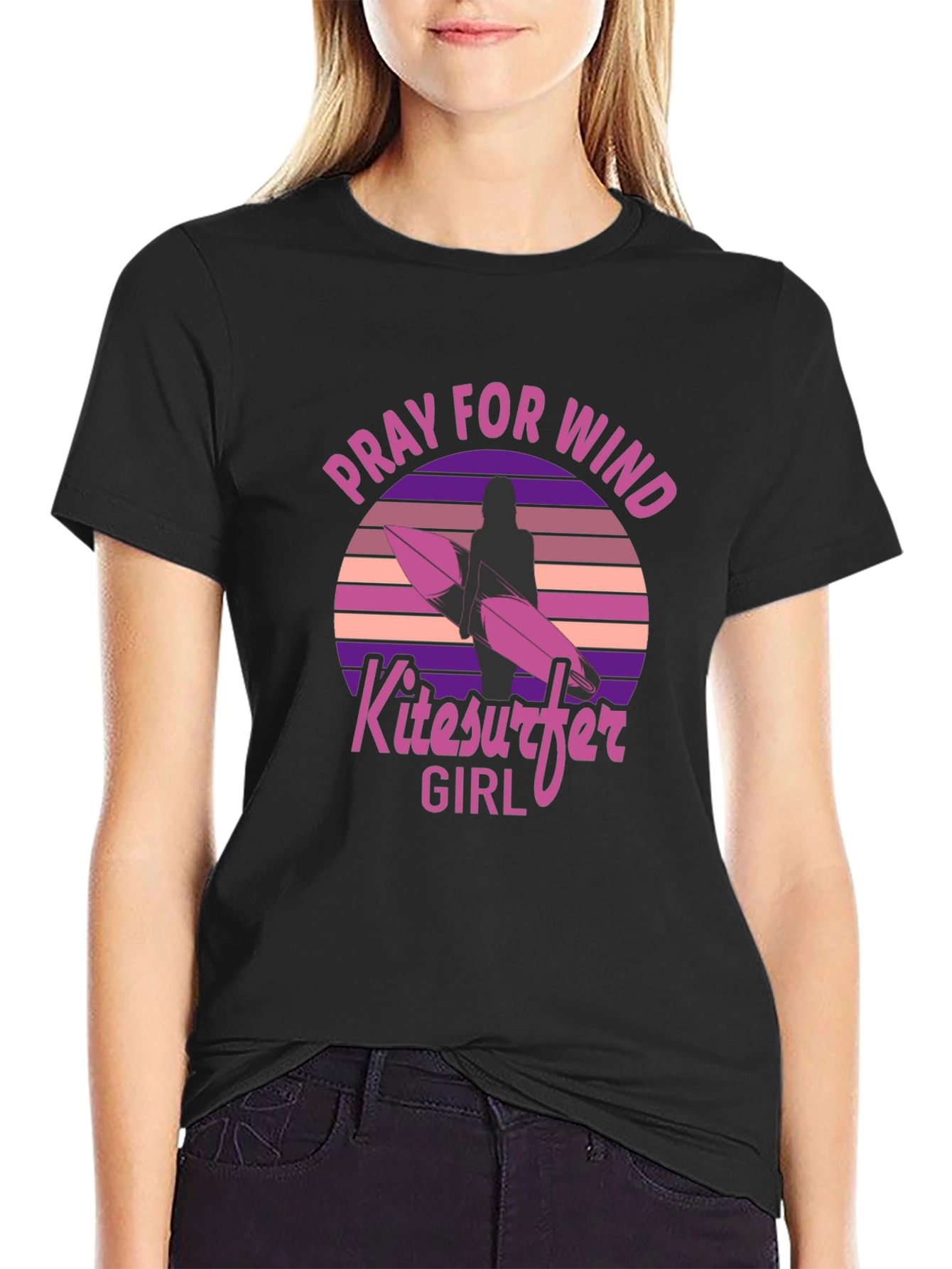 Pray for Wind Kitesurfer Girl T-Shirt