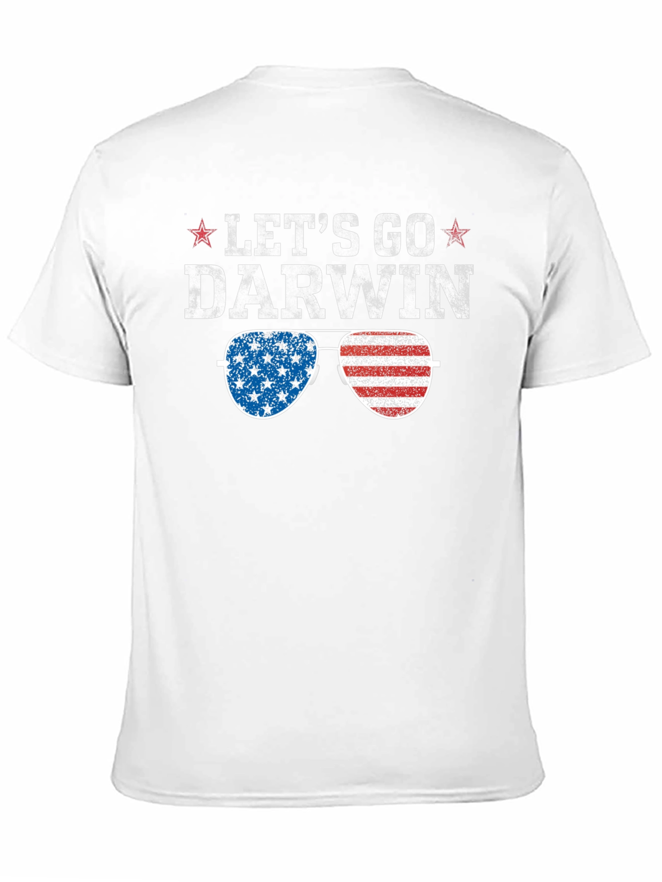 Lets Go Darwin Graphic Tee - American Flag Sunglasses