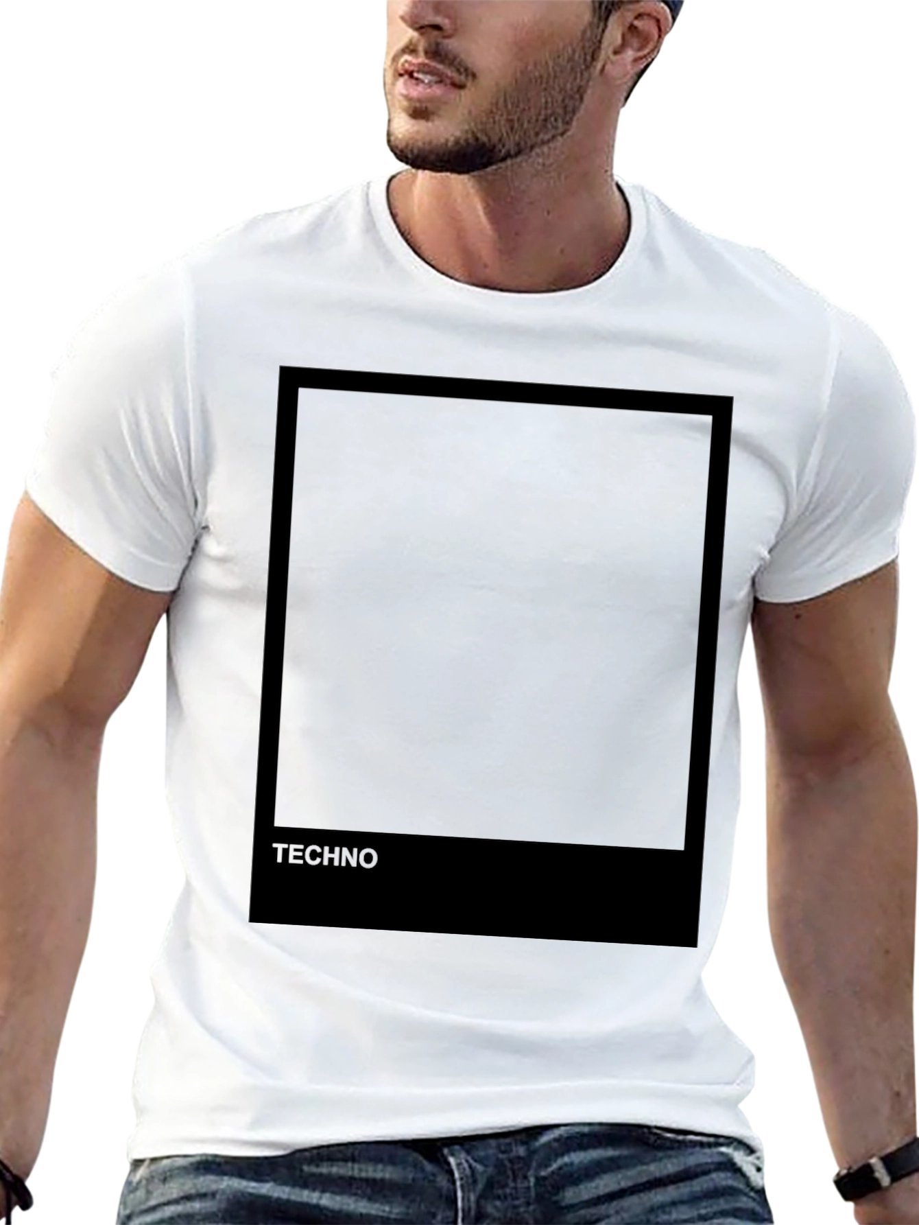 Techno Graphic Print Black T-Shirt