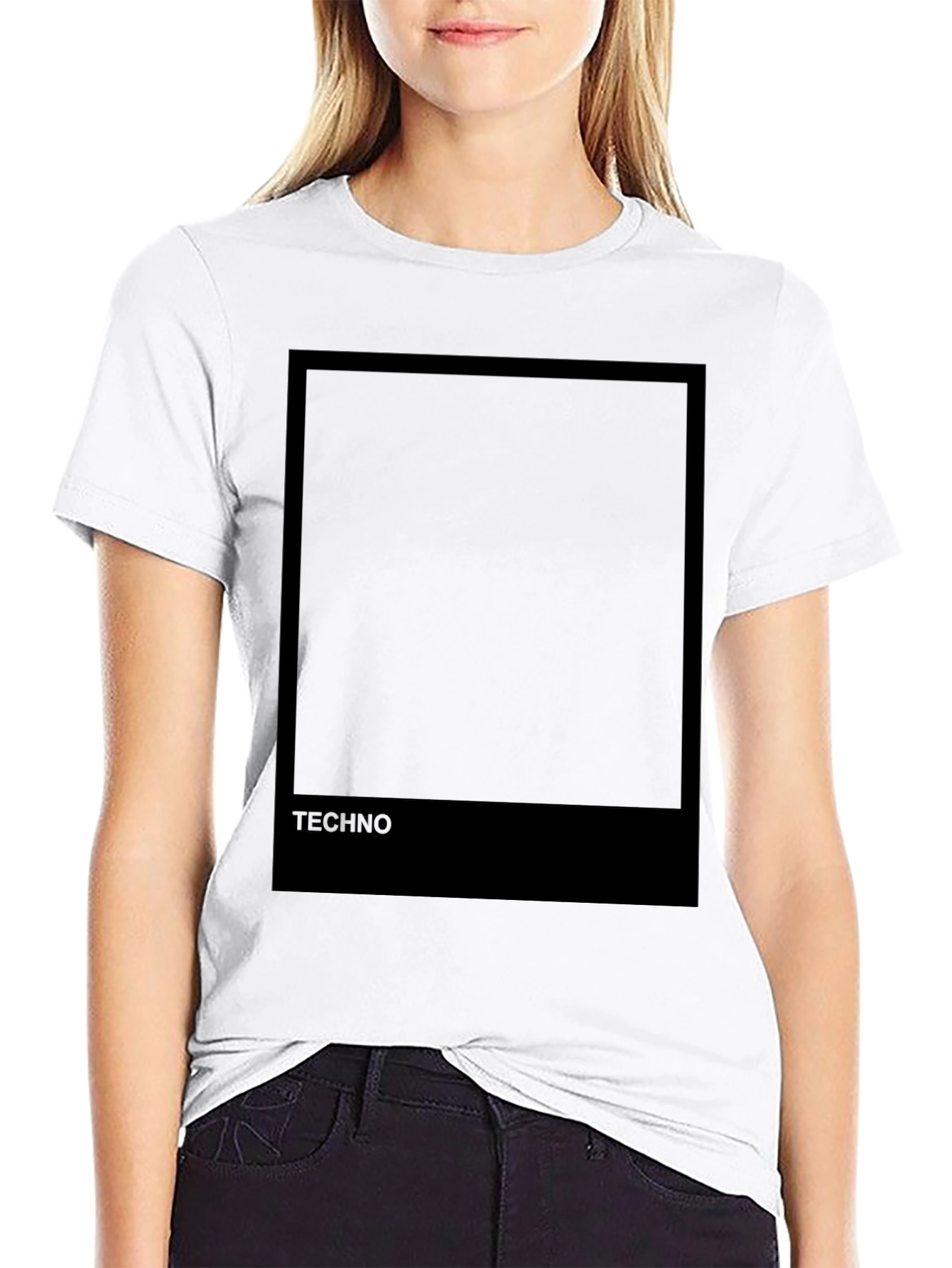 Techno Graphic Print Black T-Shirt