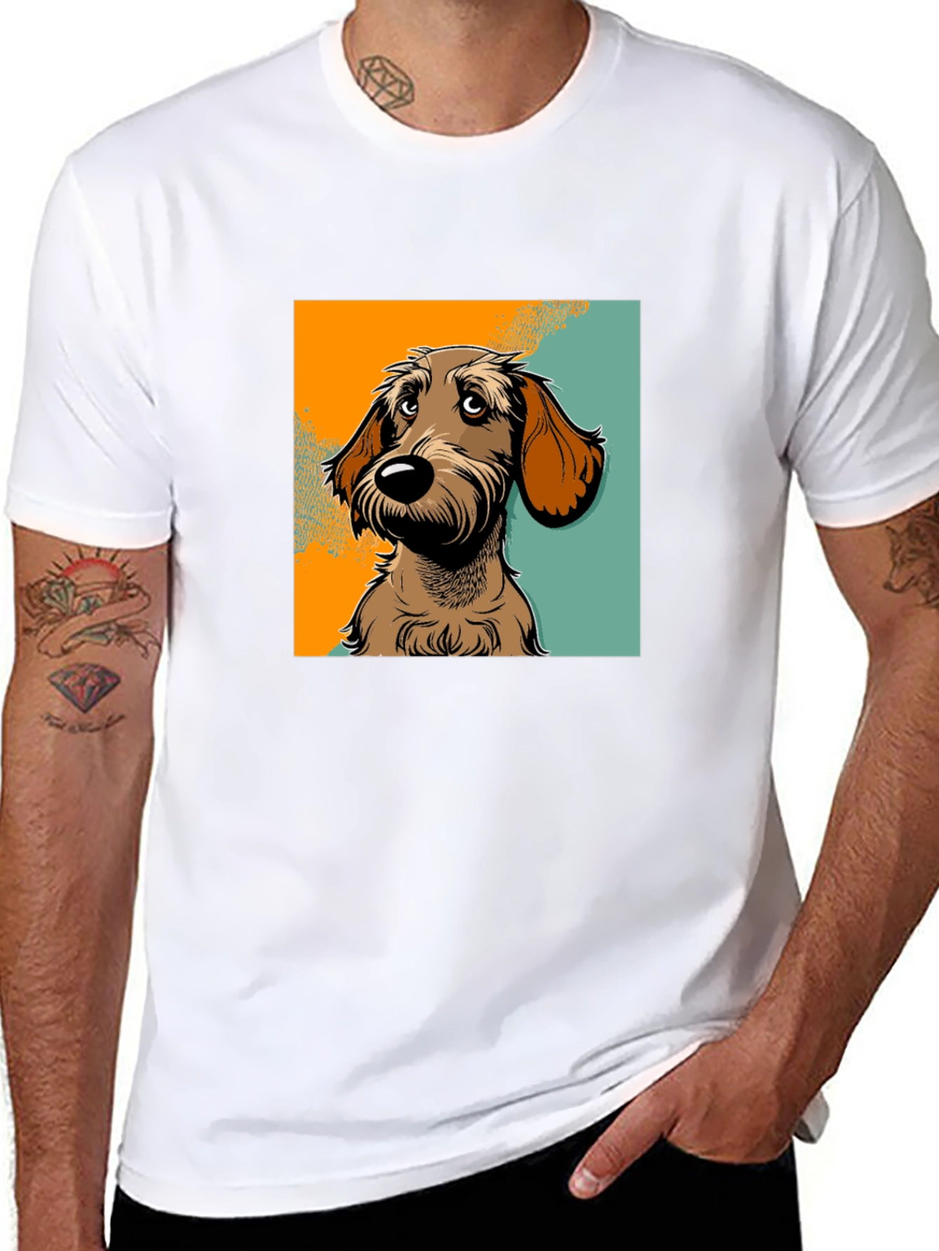 Dog Graphic T-Shirt - Black Short Sleeve Tee