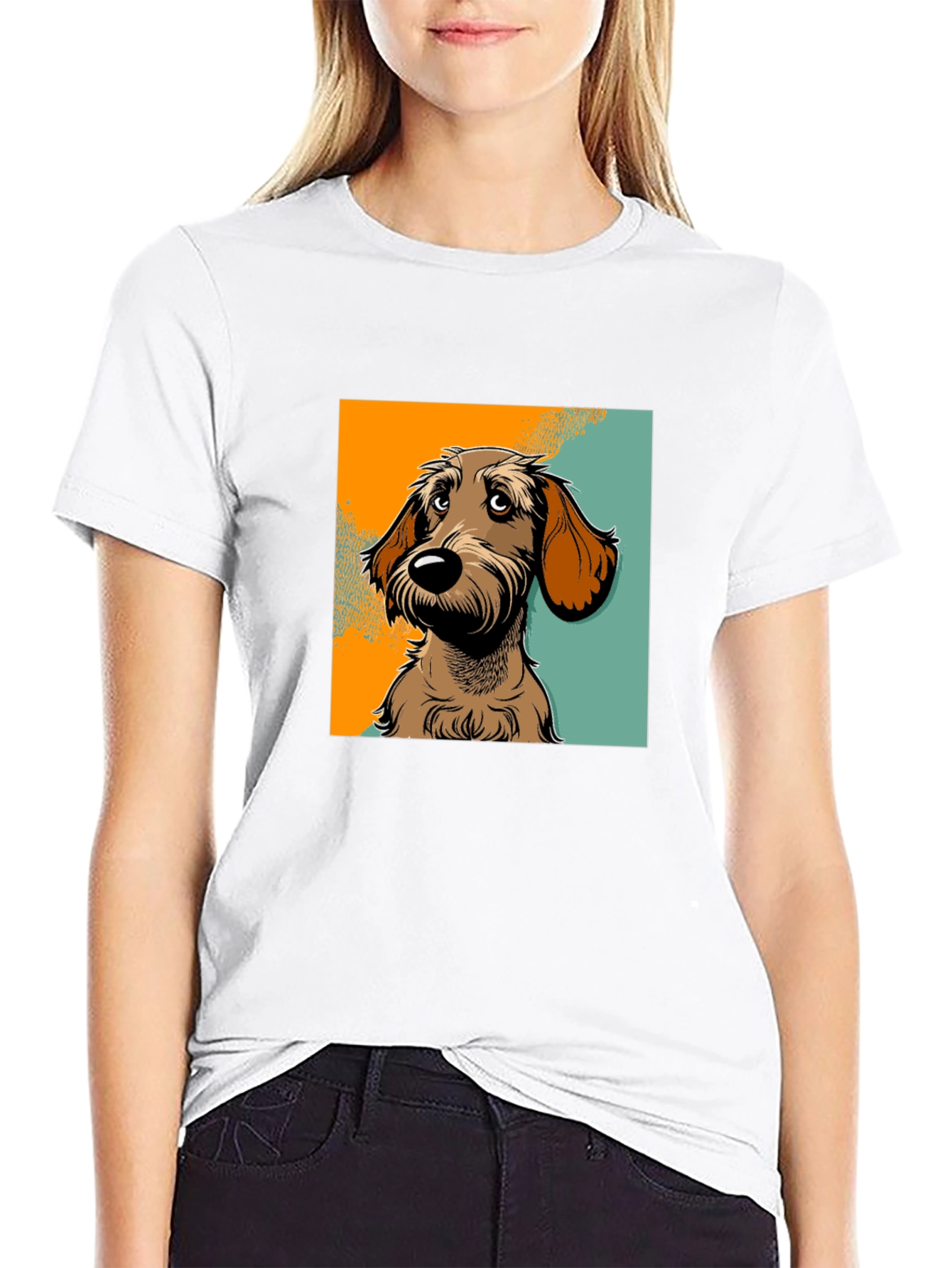 Dog Graphic T-Shirt - Black Short Sleeve Tee