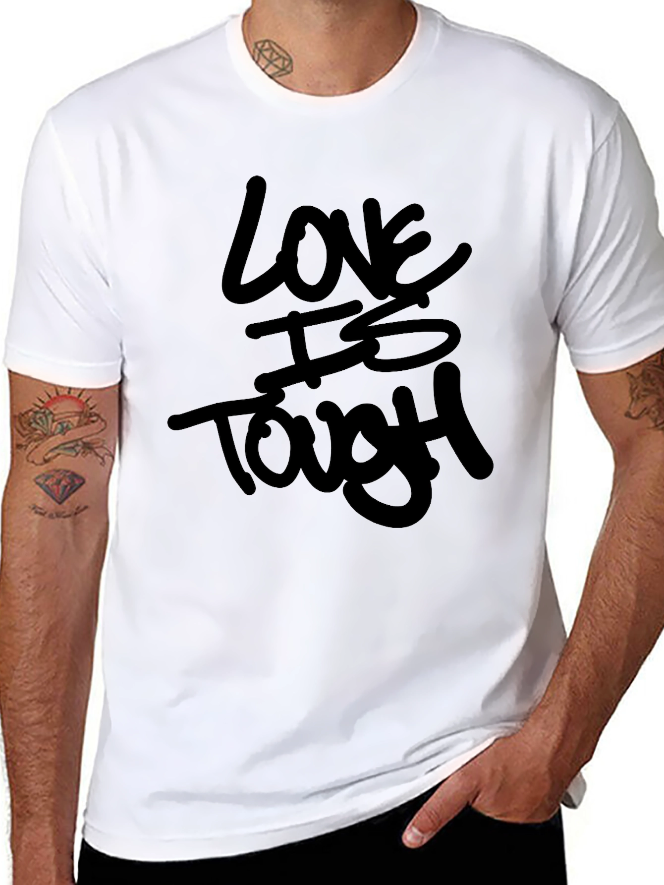 Love Is Tough Black Graphic Tee
