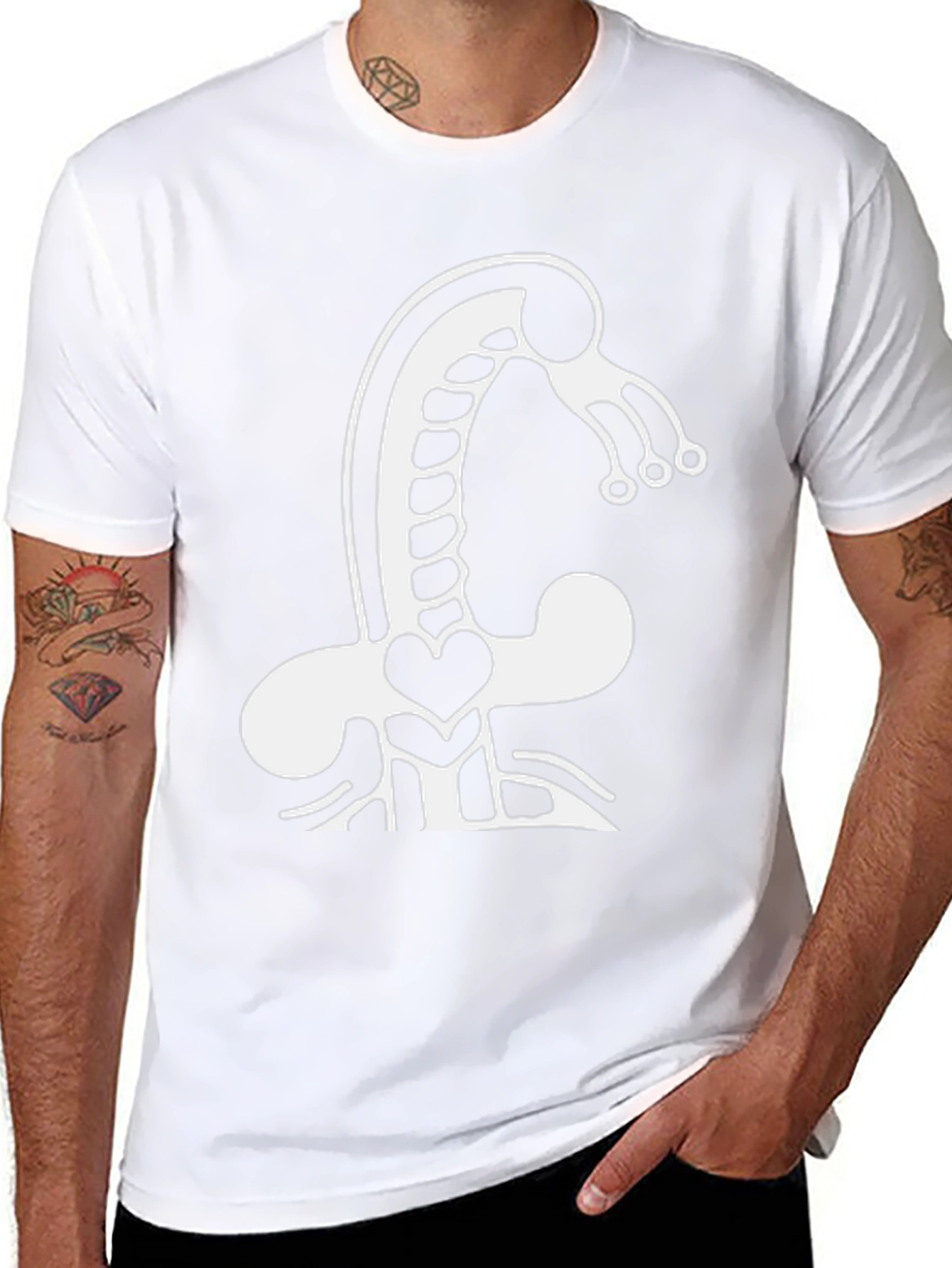 Abstract Creature Graphic Tee - Black
