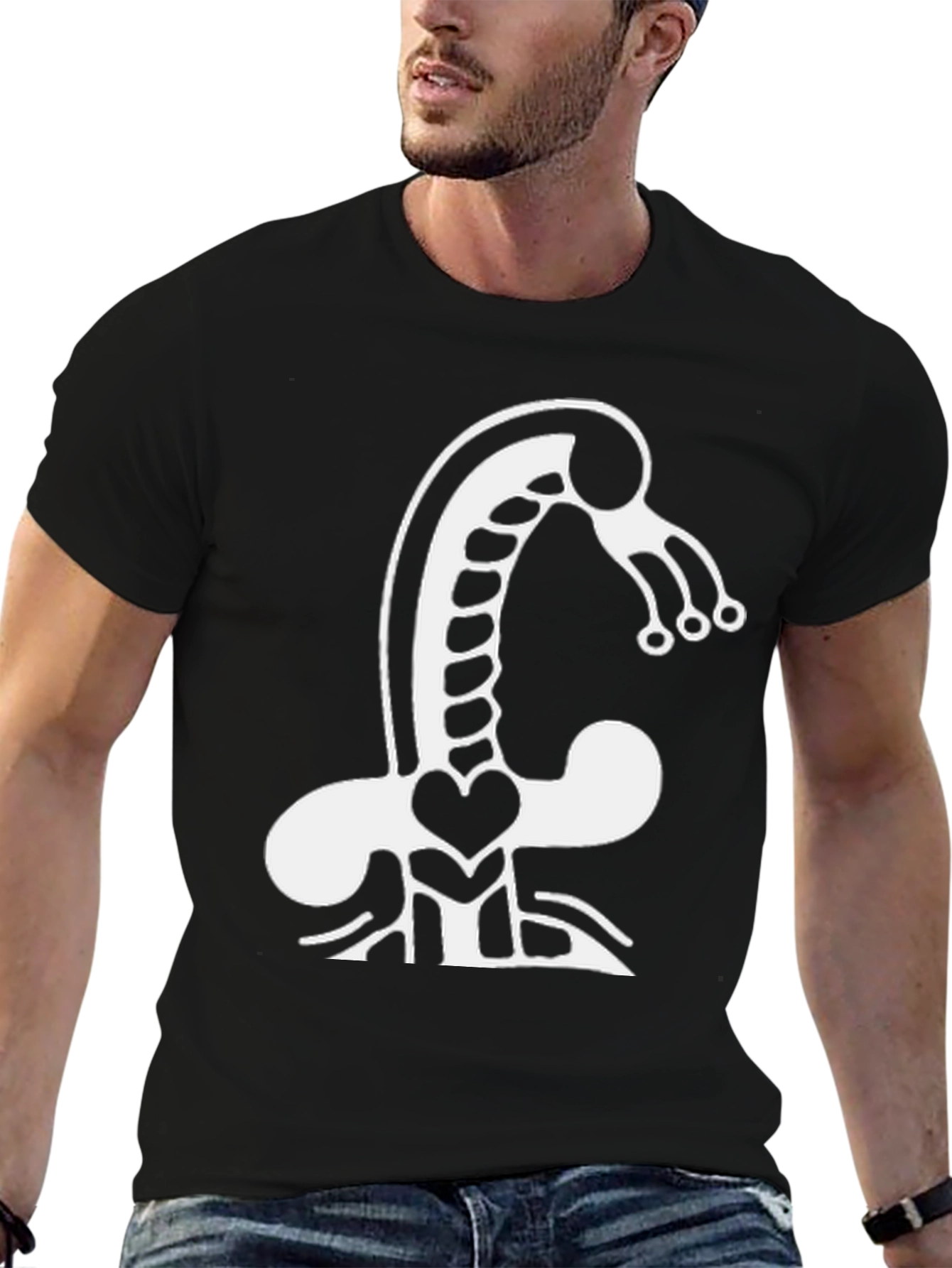 Abstract Creature Graphic Tee - Black