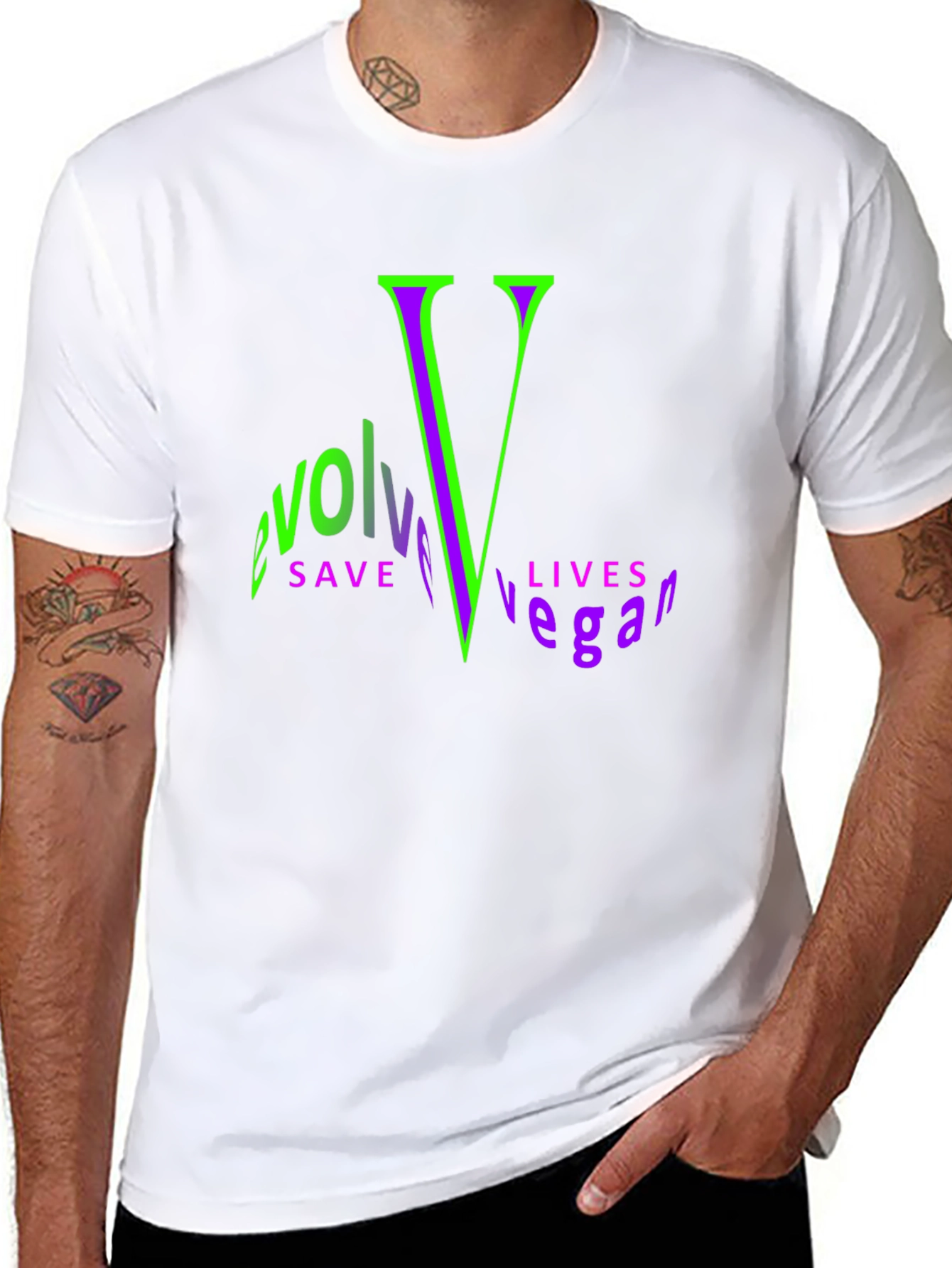 Evolve Vegan Graphic Tee - Save Lives