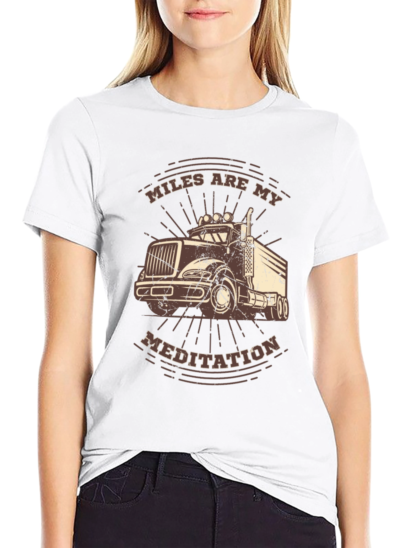 Trucker T-Shirt: Miles Are My Meditation Tee
