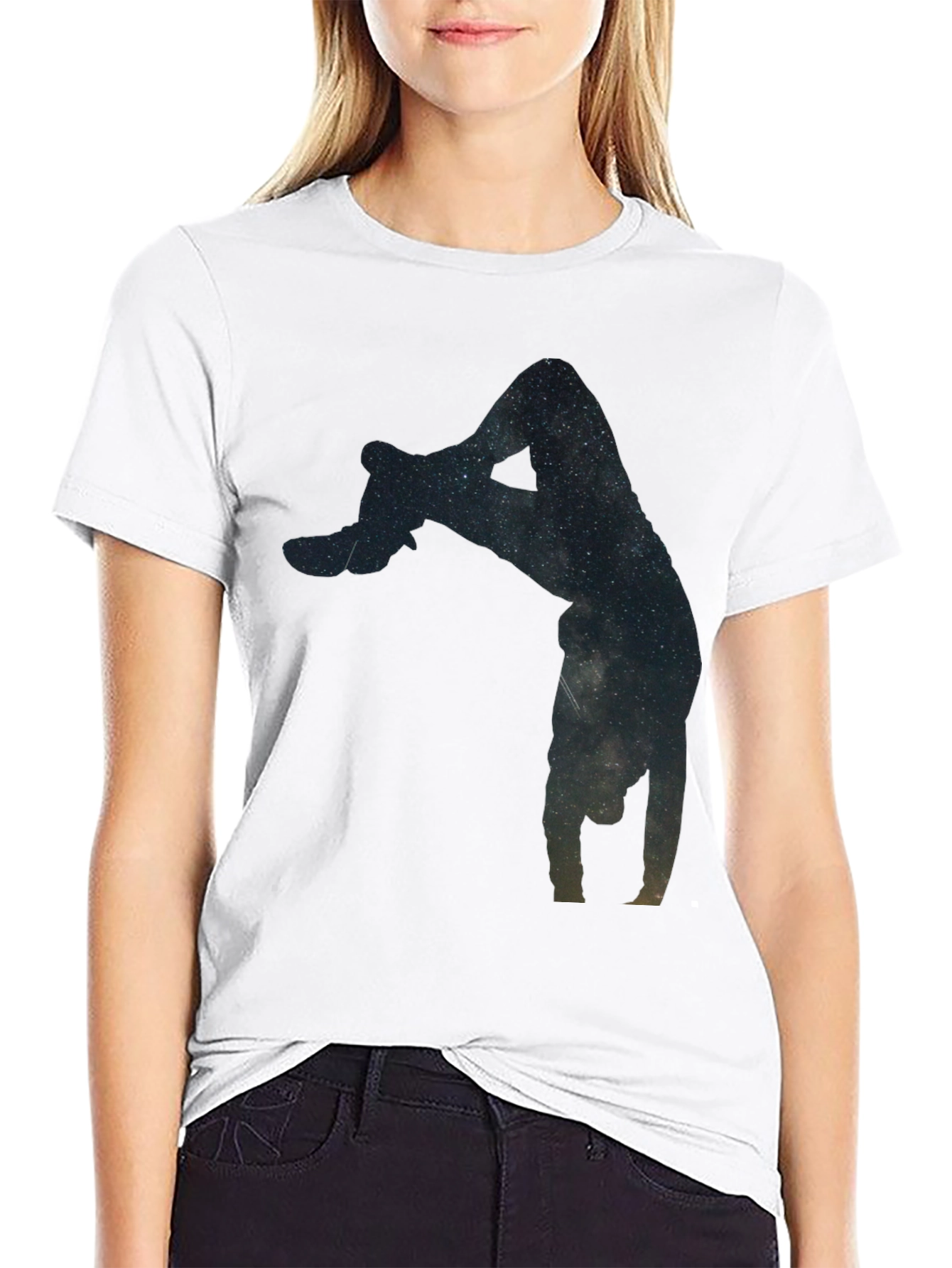 Galaxy Handstand Black T-Shirt