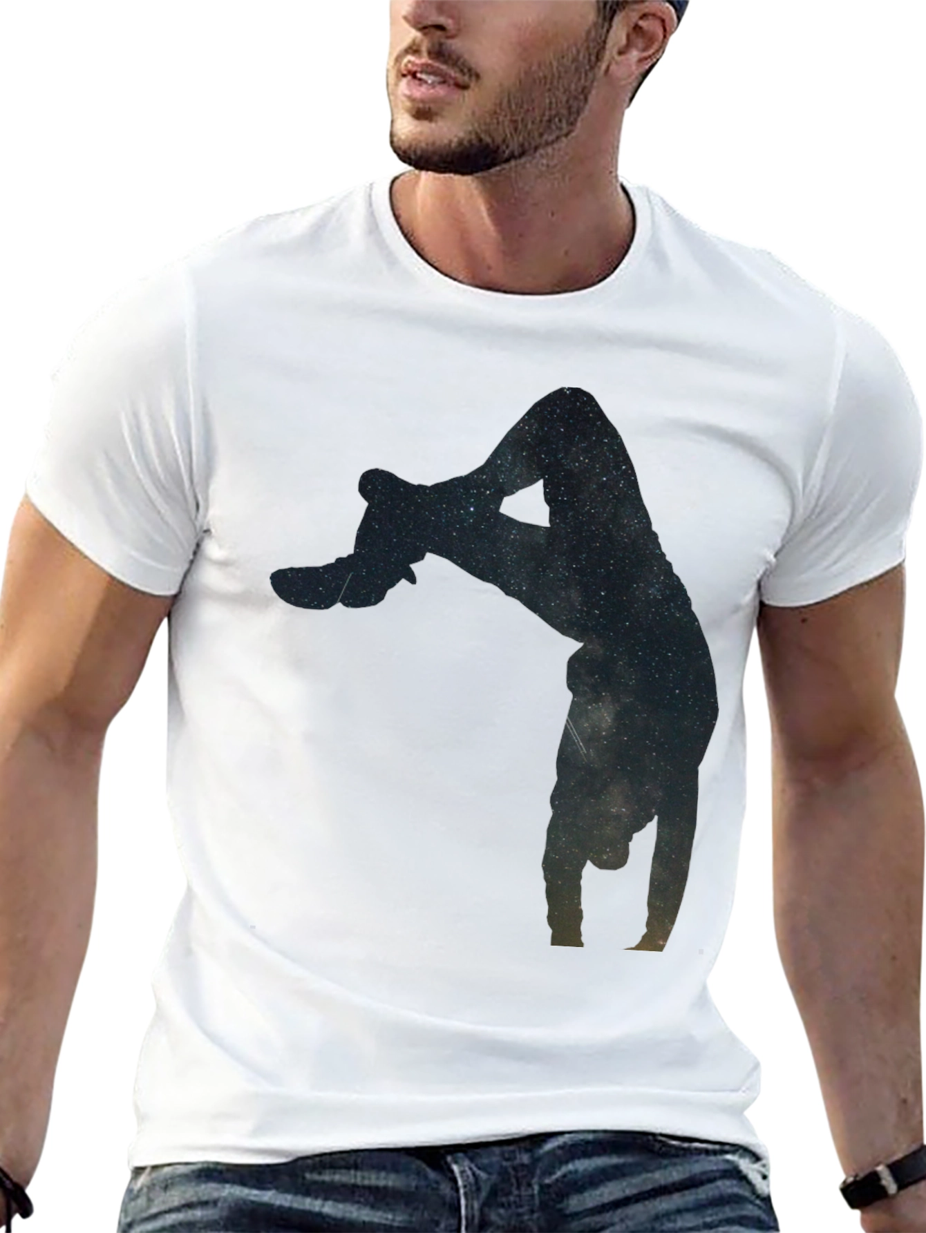 Galaxy Handstand Black T-Shirt