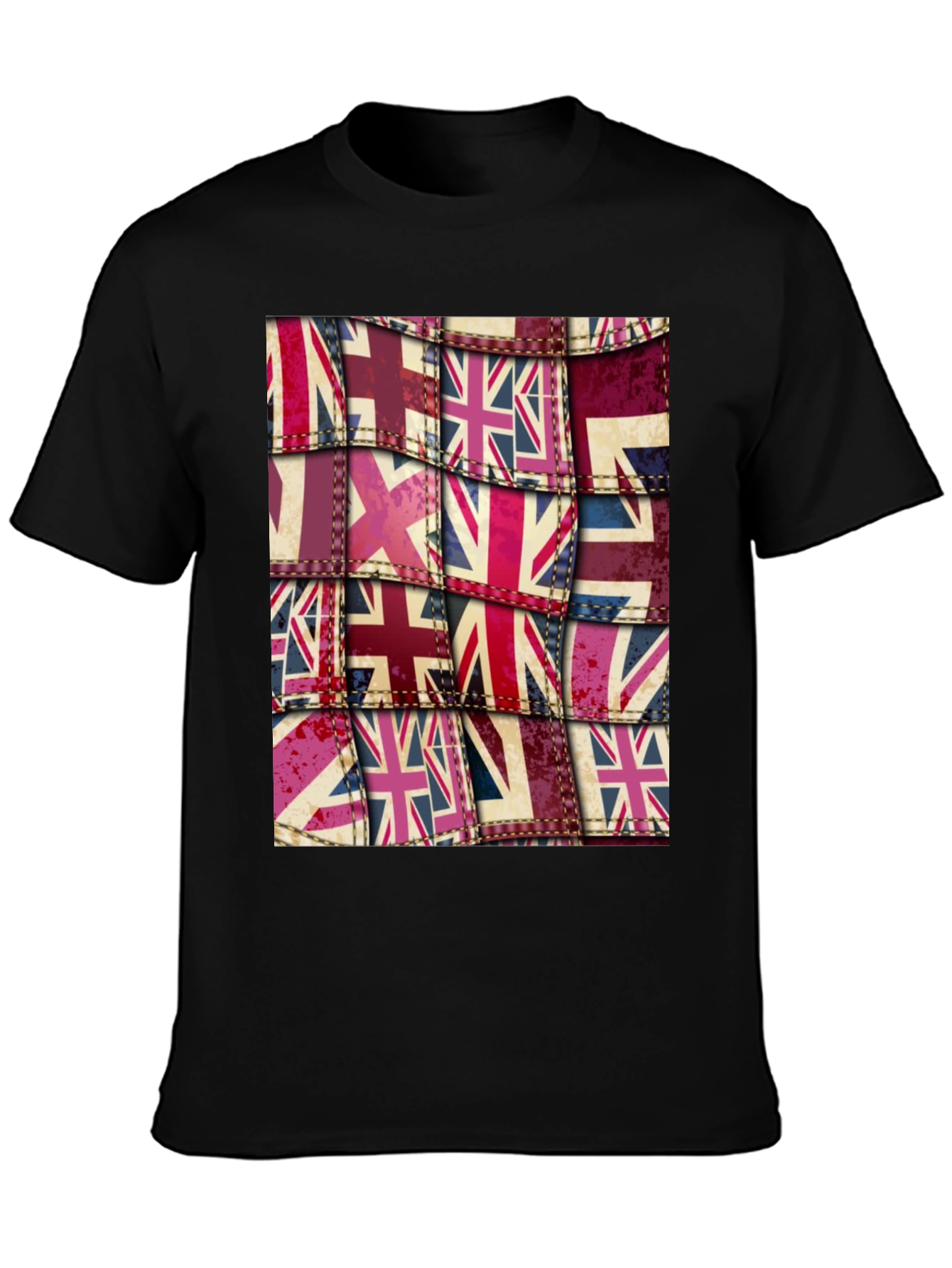 Union Jack Flag Patchwork Graphic Tee