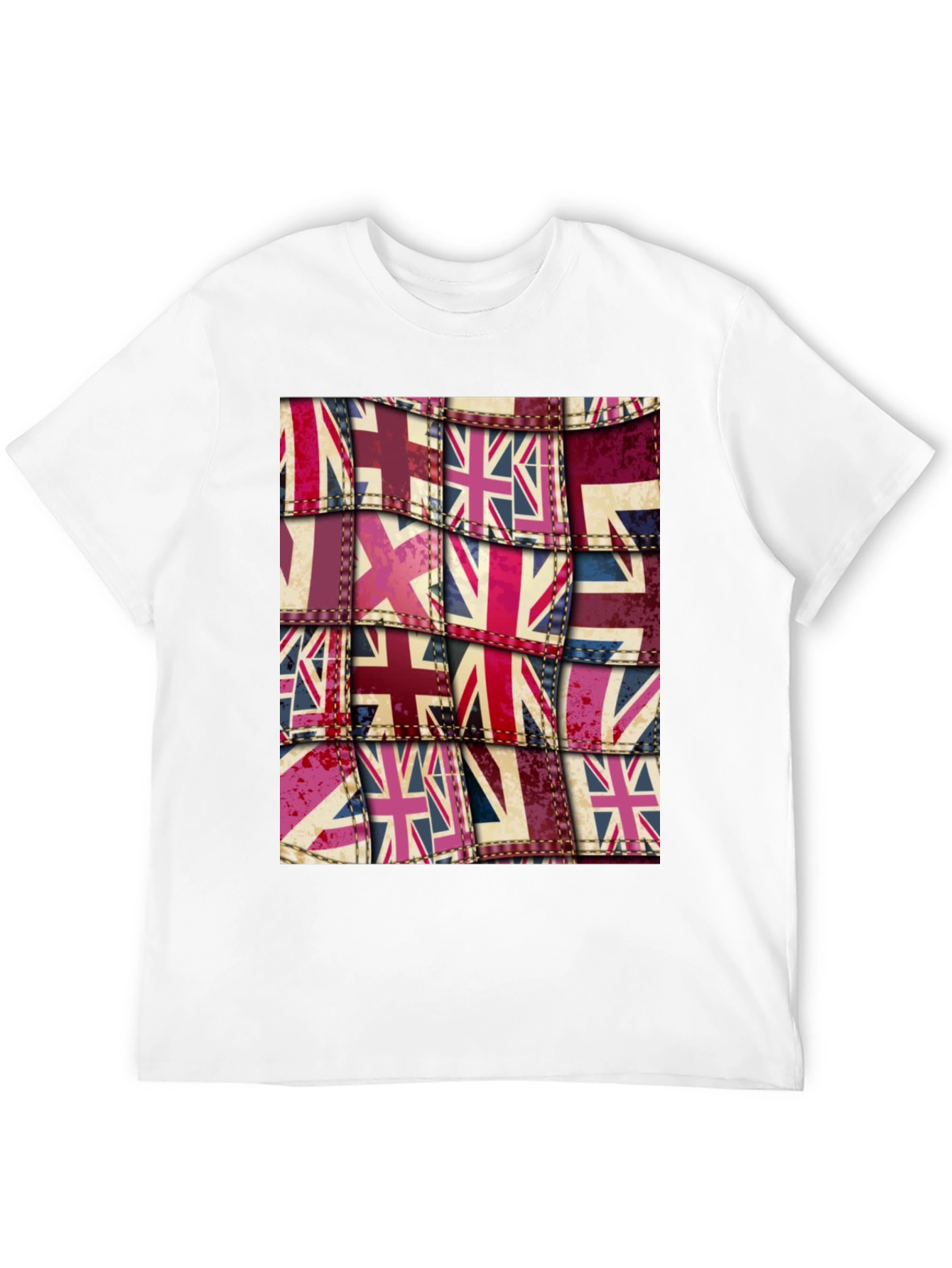 Union Jack Flag Patchwork Graphic Tee