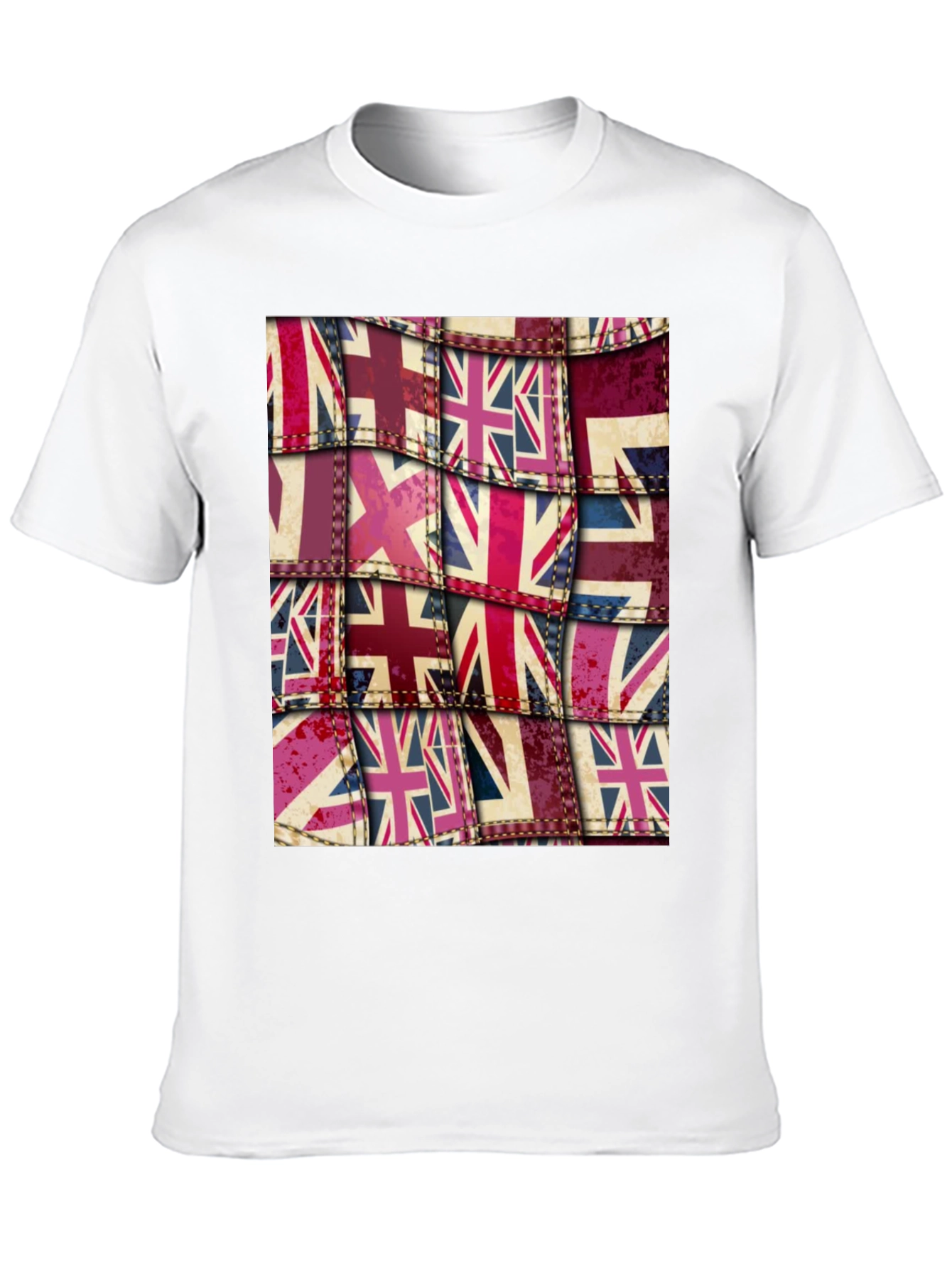 Union Jack Flag Patchwork Graphic Tee