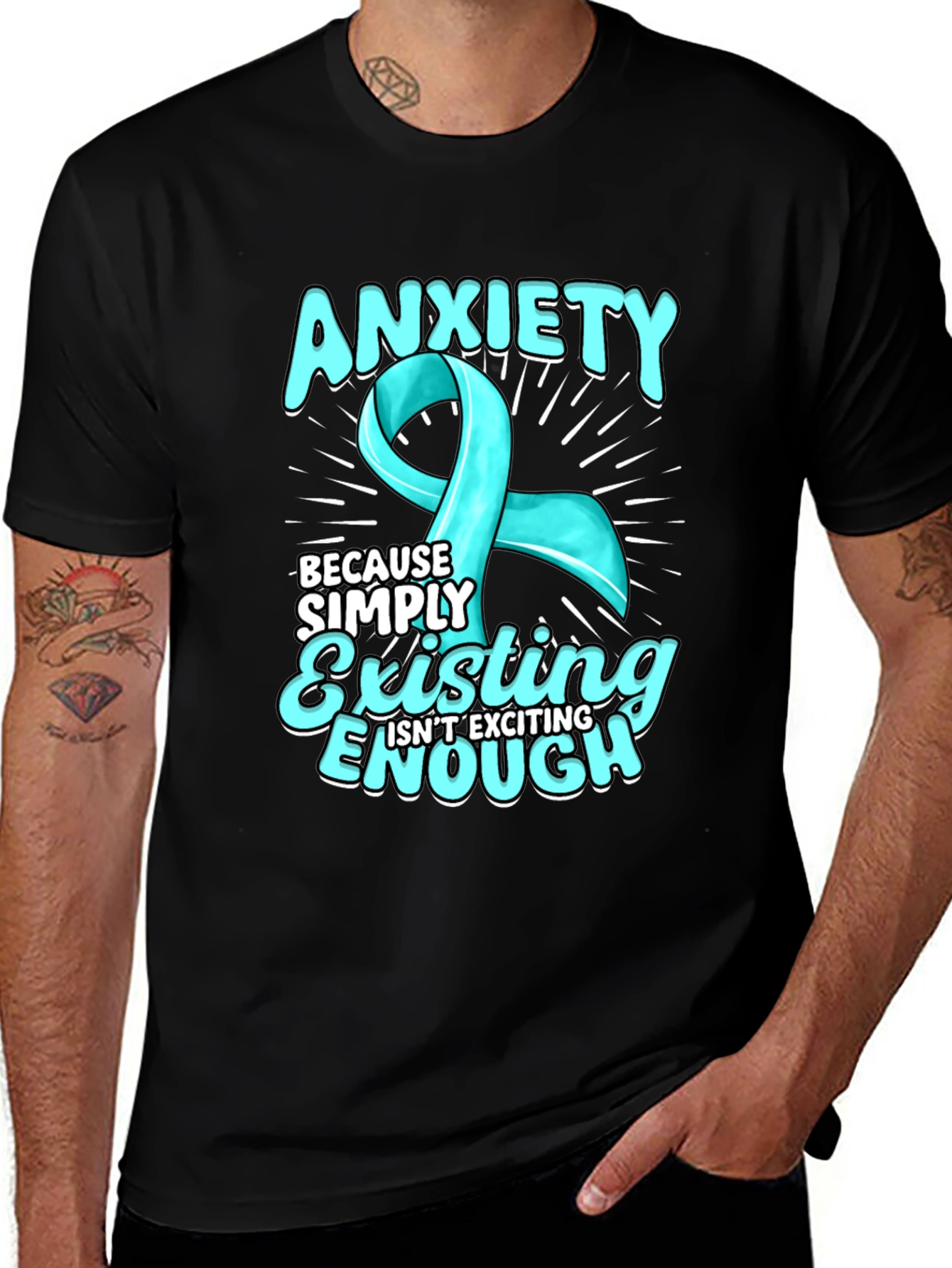 Anxiety Ribbon T-Shirt - Mental Health Awareness