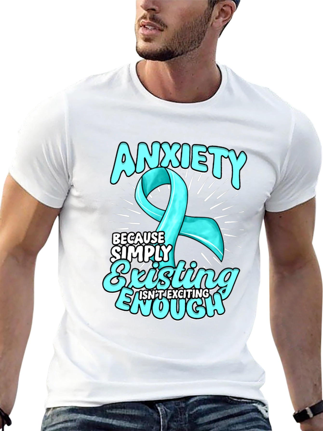 Anxiety Ribbon T-Shirt - Mental Health Awareness