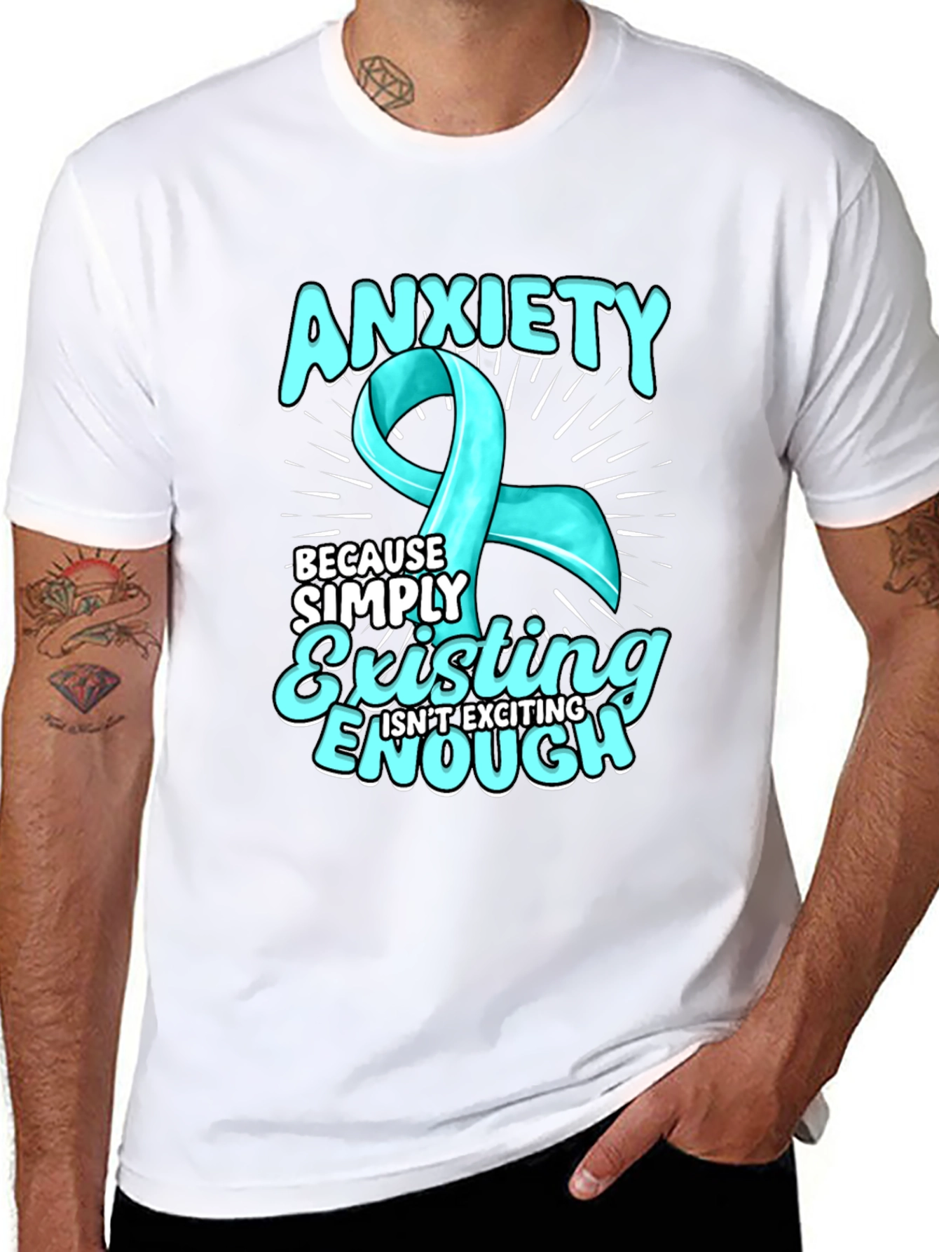 Anxiety Ribbon T-Shirt - Mental Health Awareness