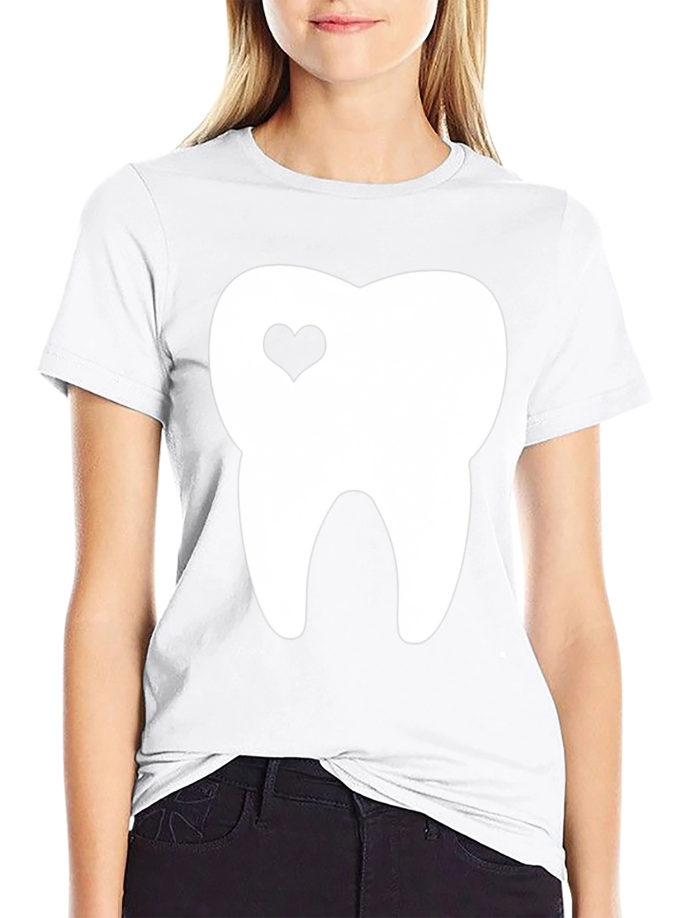 Tooth With Heart Graphic Tee - Black